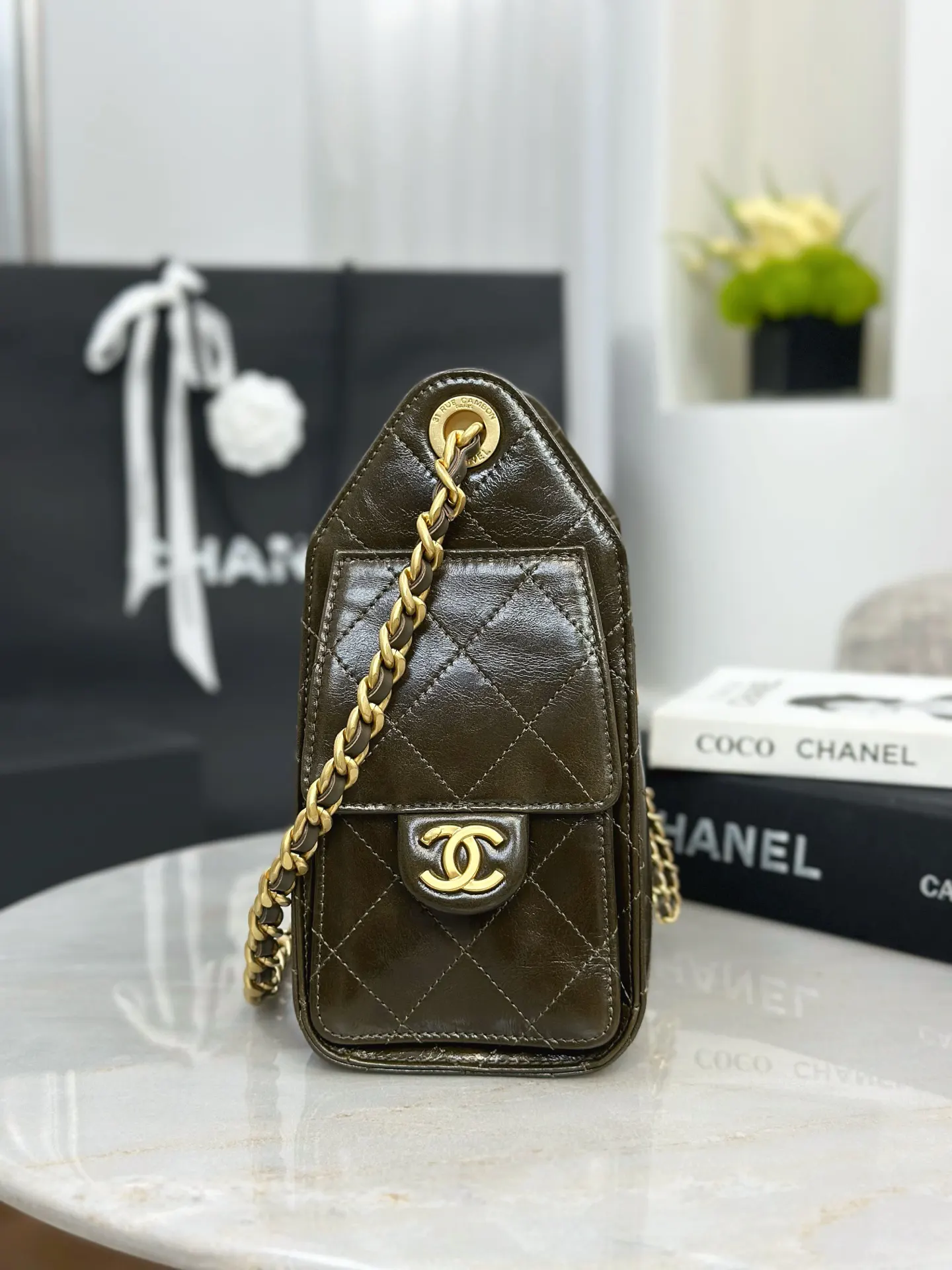 Chanel 油蠟羊皮22 Bag鏈條包 單肩斜挎