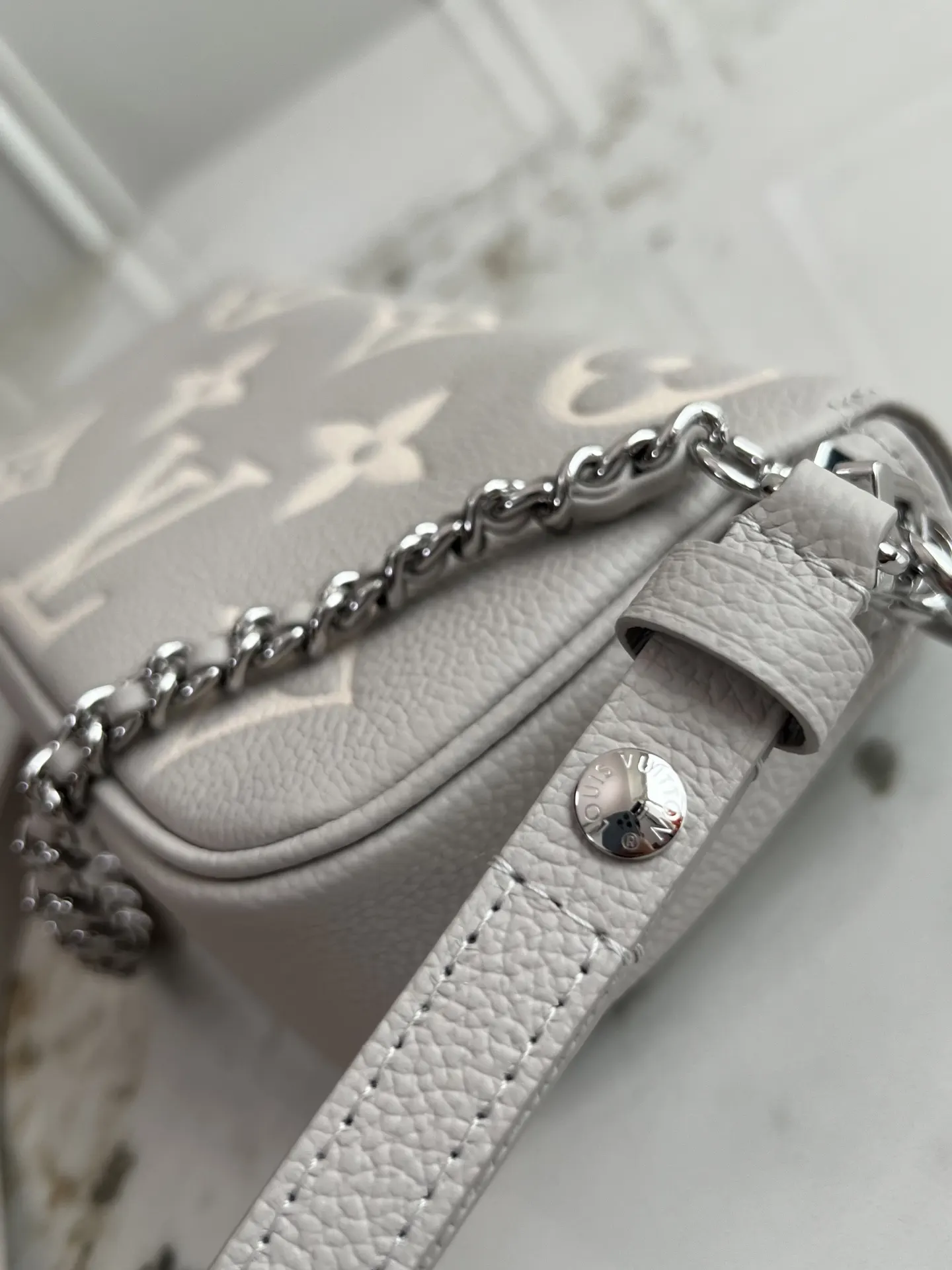 Louis Vuitton Gray Monogram Chain Bag