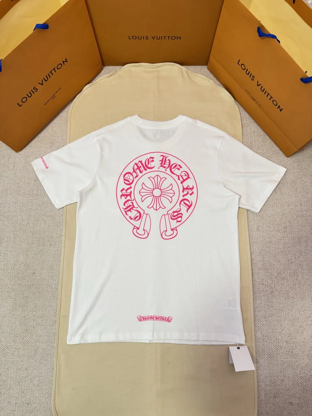 Chrome Hearts 粉色 印花 純棉 短袖T恤 日常百搭款(數字2) Chrome Hearts 粉色 印花 純棉 短袖T恤 日常百搭款(數字2)