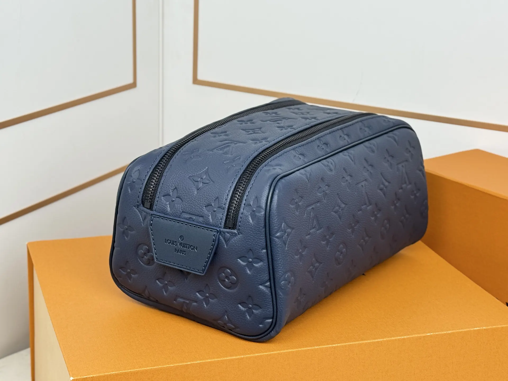 Black Monogram Cosmetic Pouch