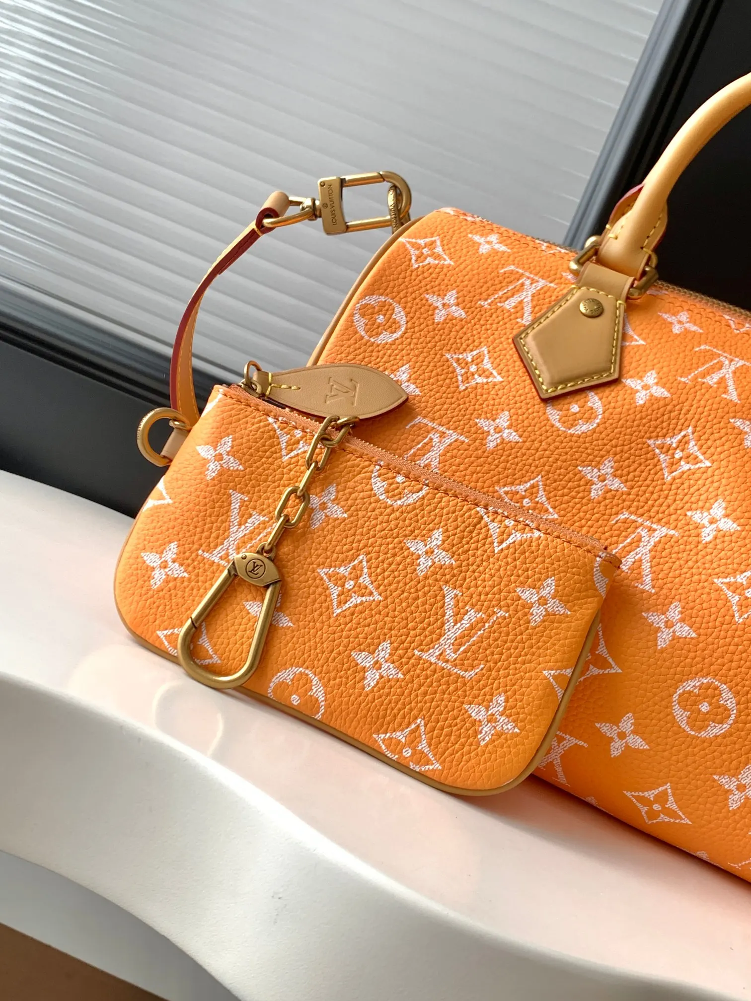 Speedy 橙色 牛皮 收納包 旅行收納款