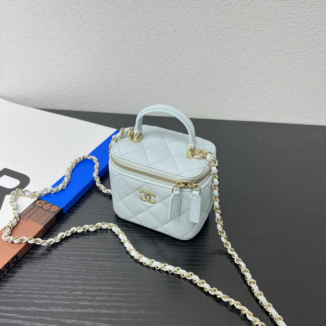 Chanel 19 Mini Blue Leather Quilted Chain Bag Image 5 Chanel 19 Mini Blue Leather Quilted Chain Bag Image 5