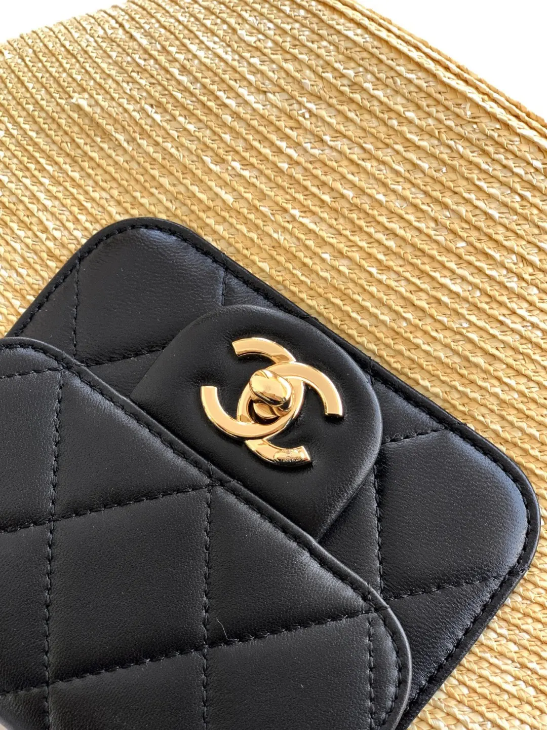 黑色 皮革 法国 高端定制品 Chane 草编 鏈條包 精致鏈條款