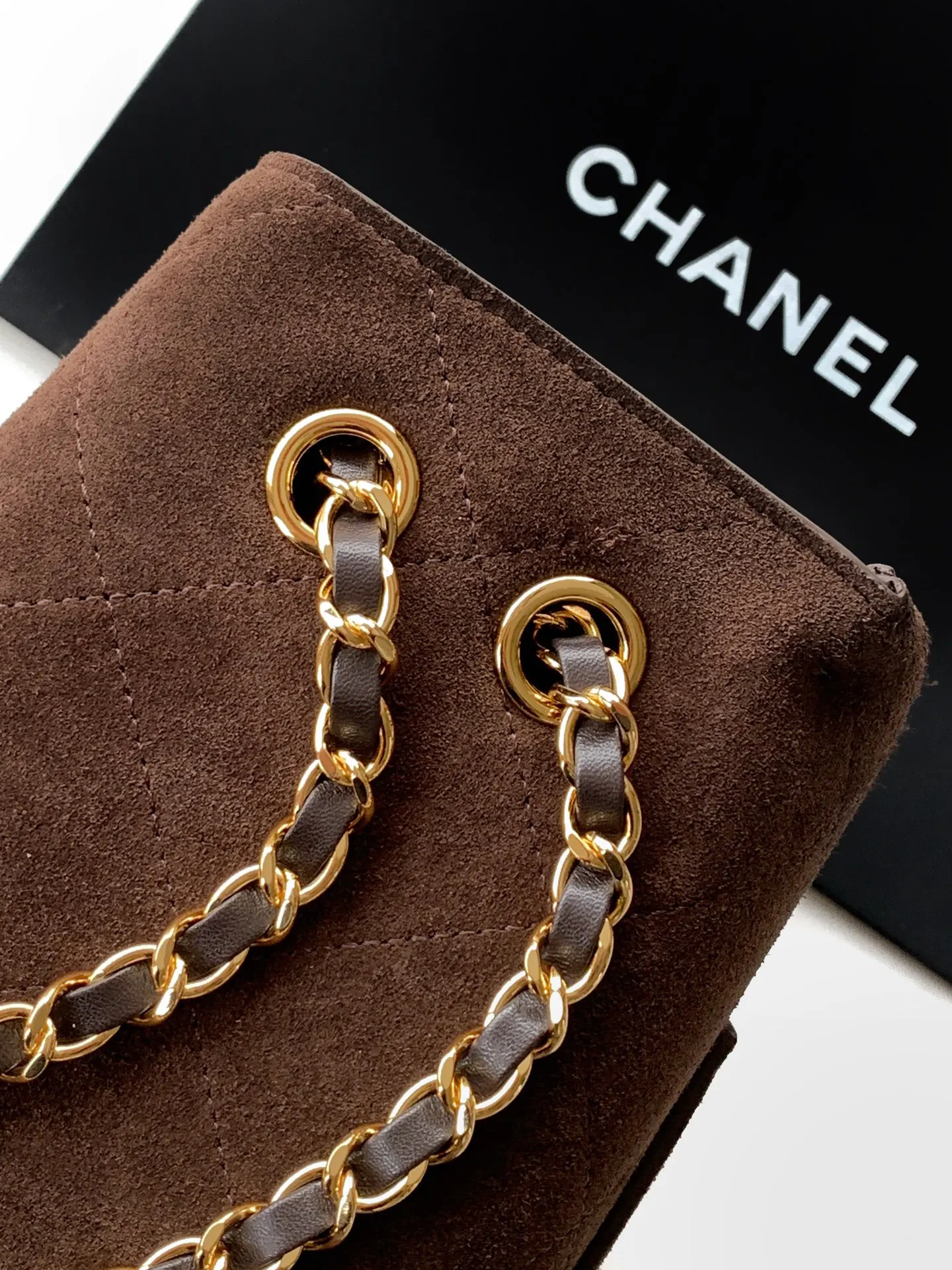 CHANEL 棕色 麂皮 旅行袋 大容量旅行款