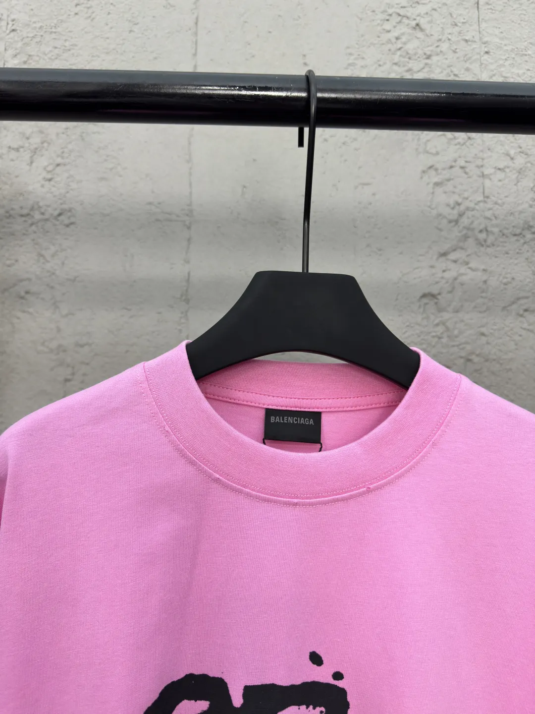 Balenciaga 粉色 纯棉 Logo 短袖T恤