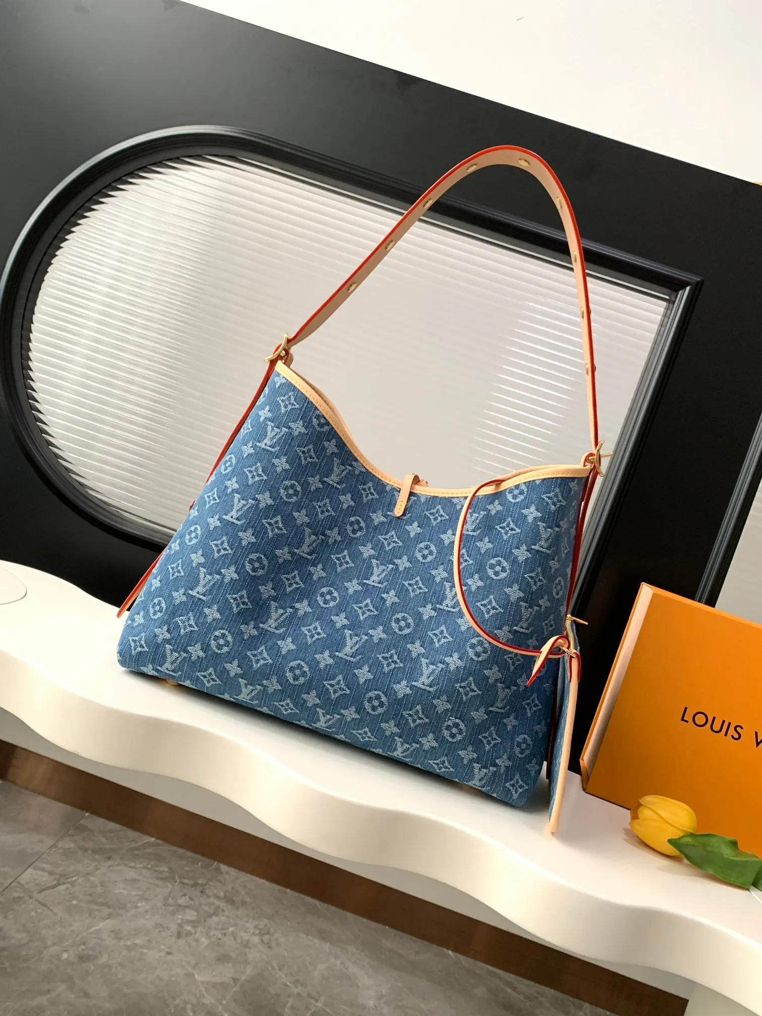 CarryAll 藍色 牛仔 帆布 手拿包 精致手拿款
