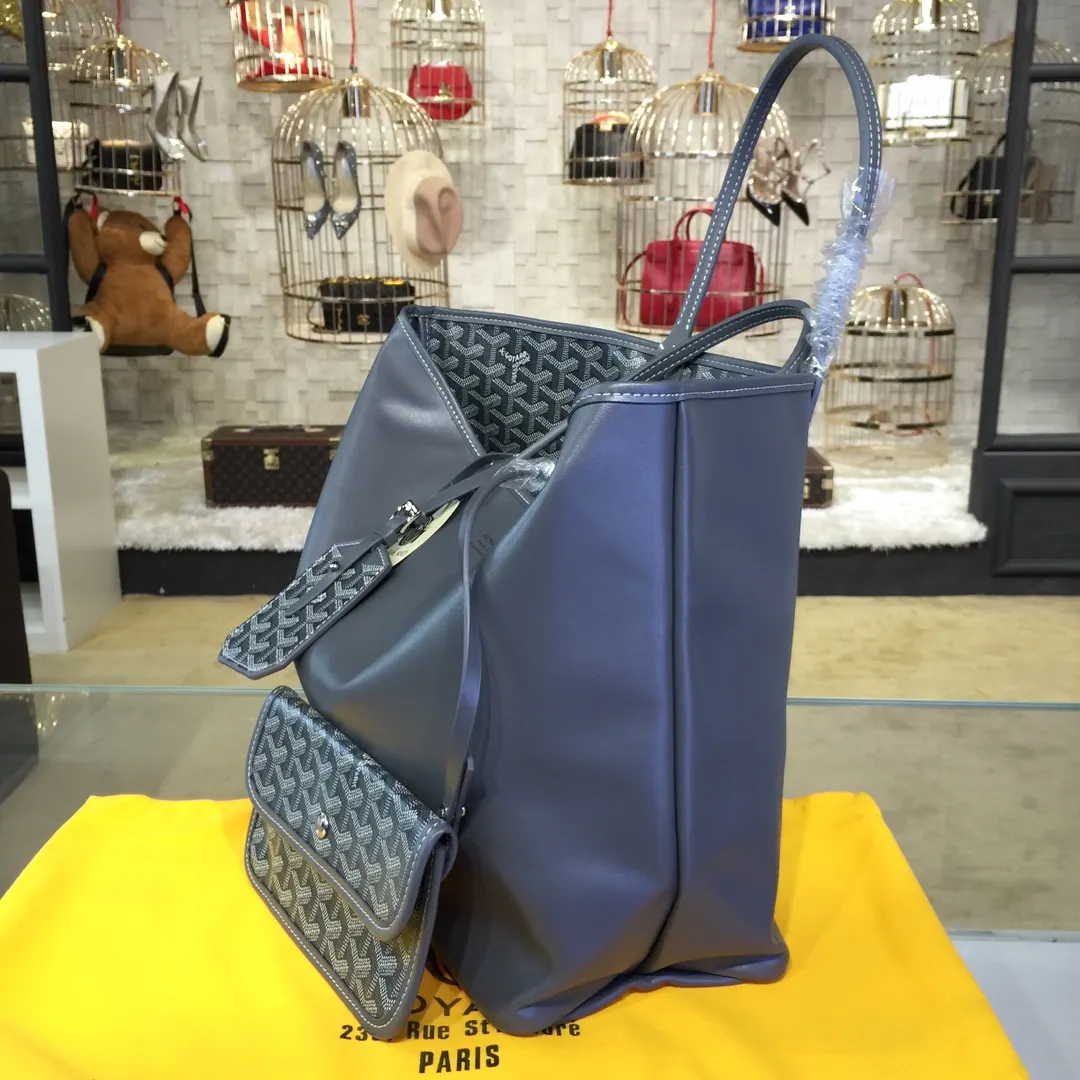 Goyard 戈雅 双面可用 充满法式优雅 订制Y字母涂鸦料 皮轻 托特包 大容量托特款