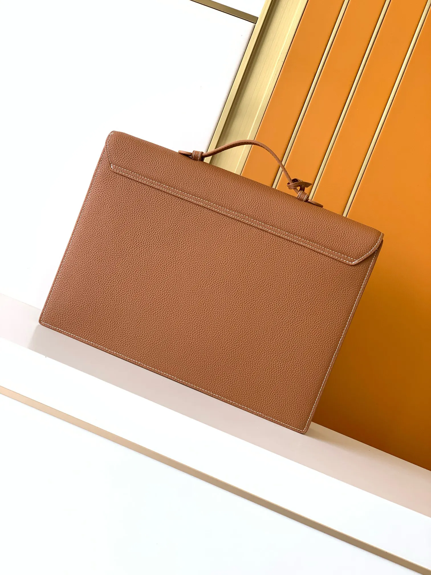Yellow Briefcase Business Commuter Leather