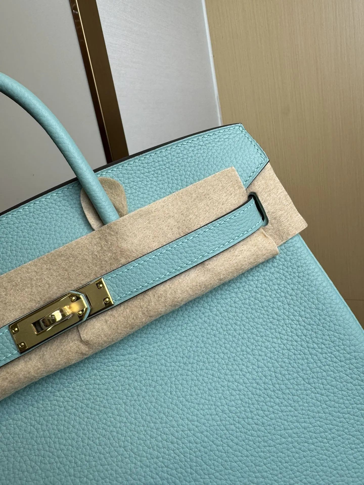 Birkin 铂金 进口Togo皮 马卡龙藍 金 手提包 通勤手提款