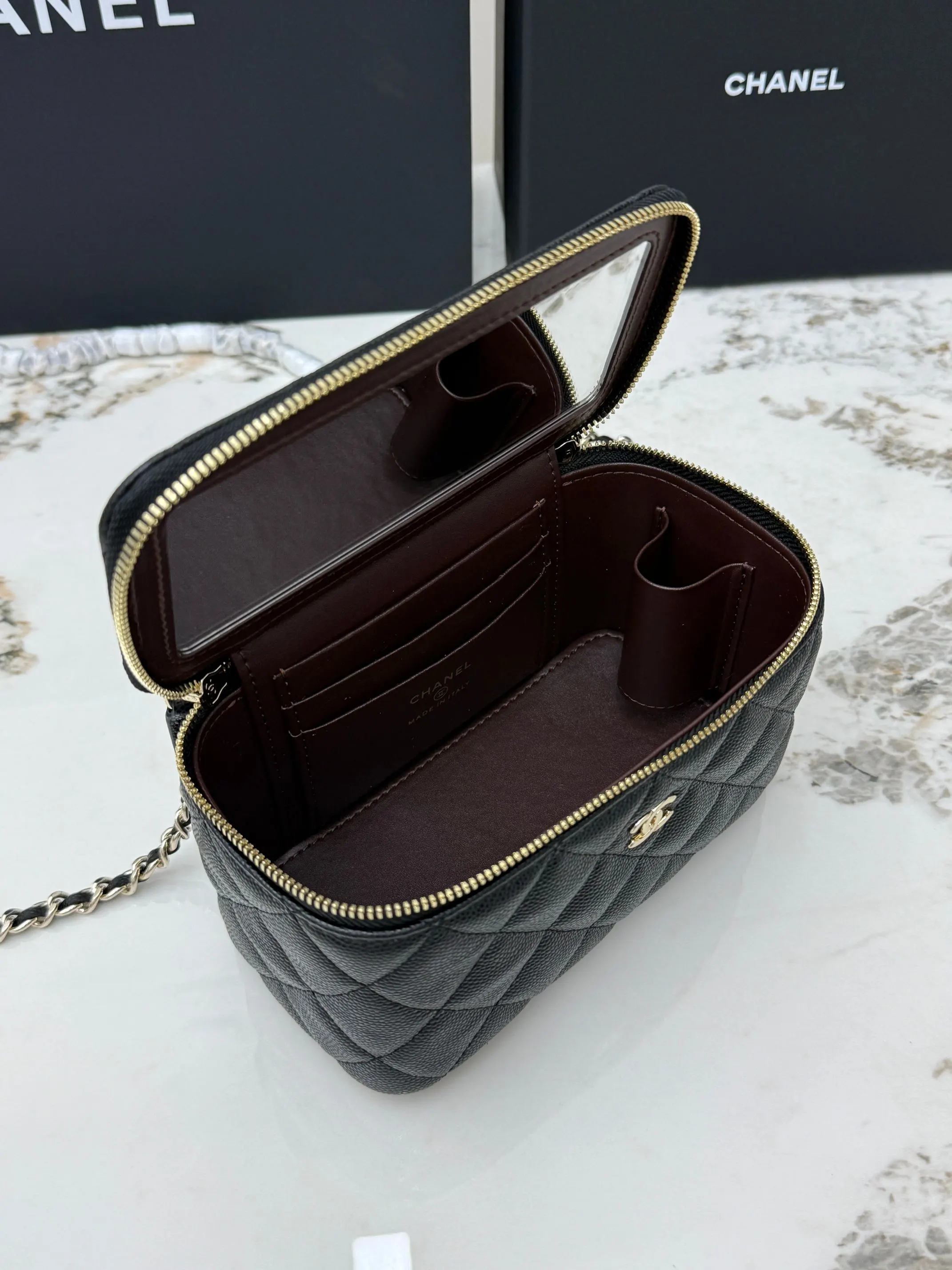 Chanel Gold Chain Bag Leather