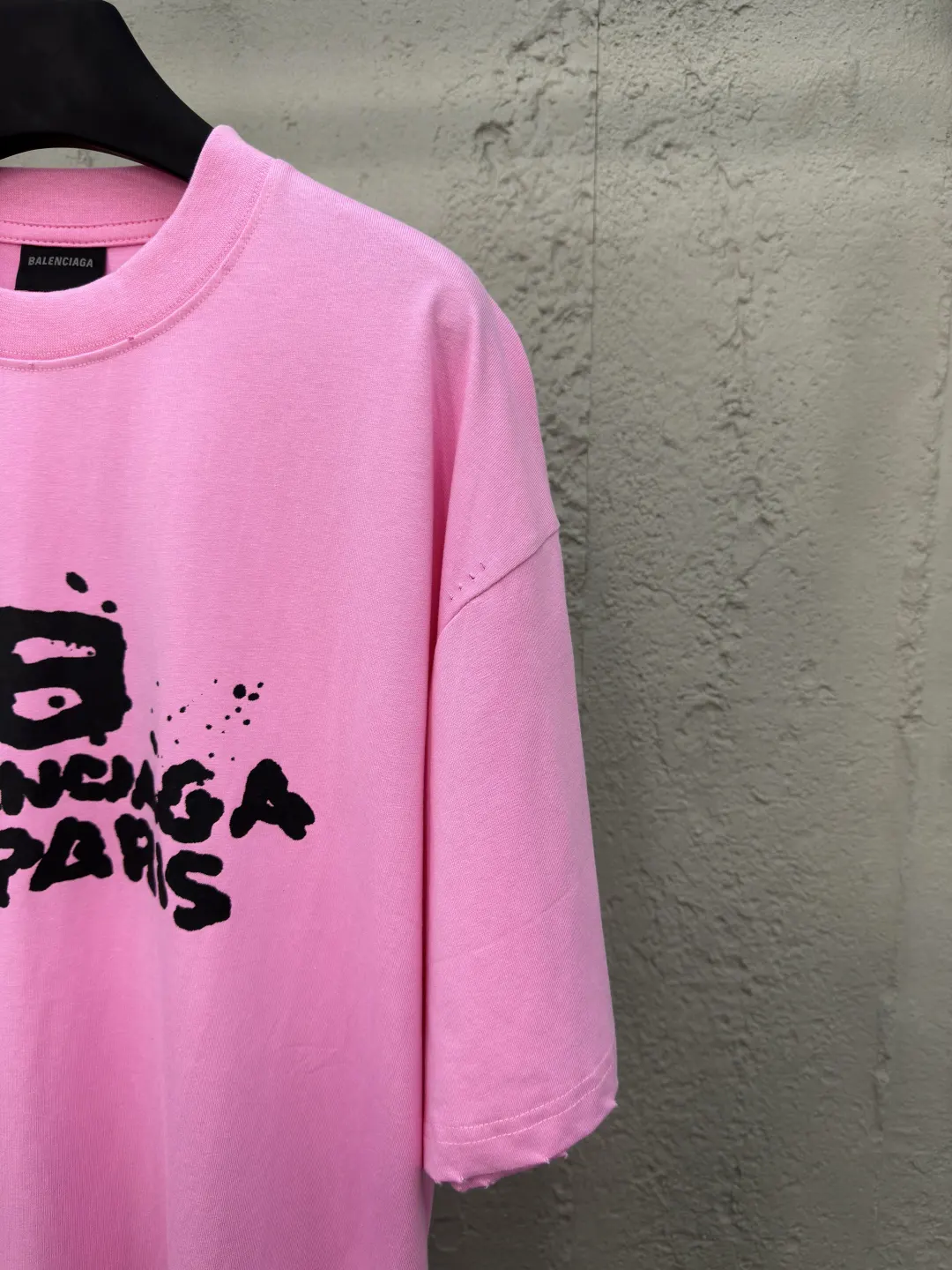 Balenciaga 粉色 纯棉 Logo 短袖T恤