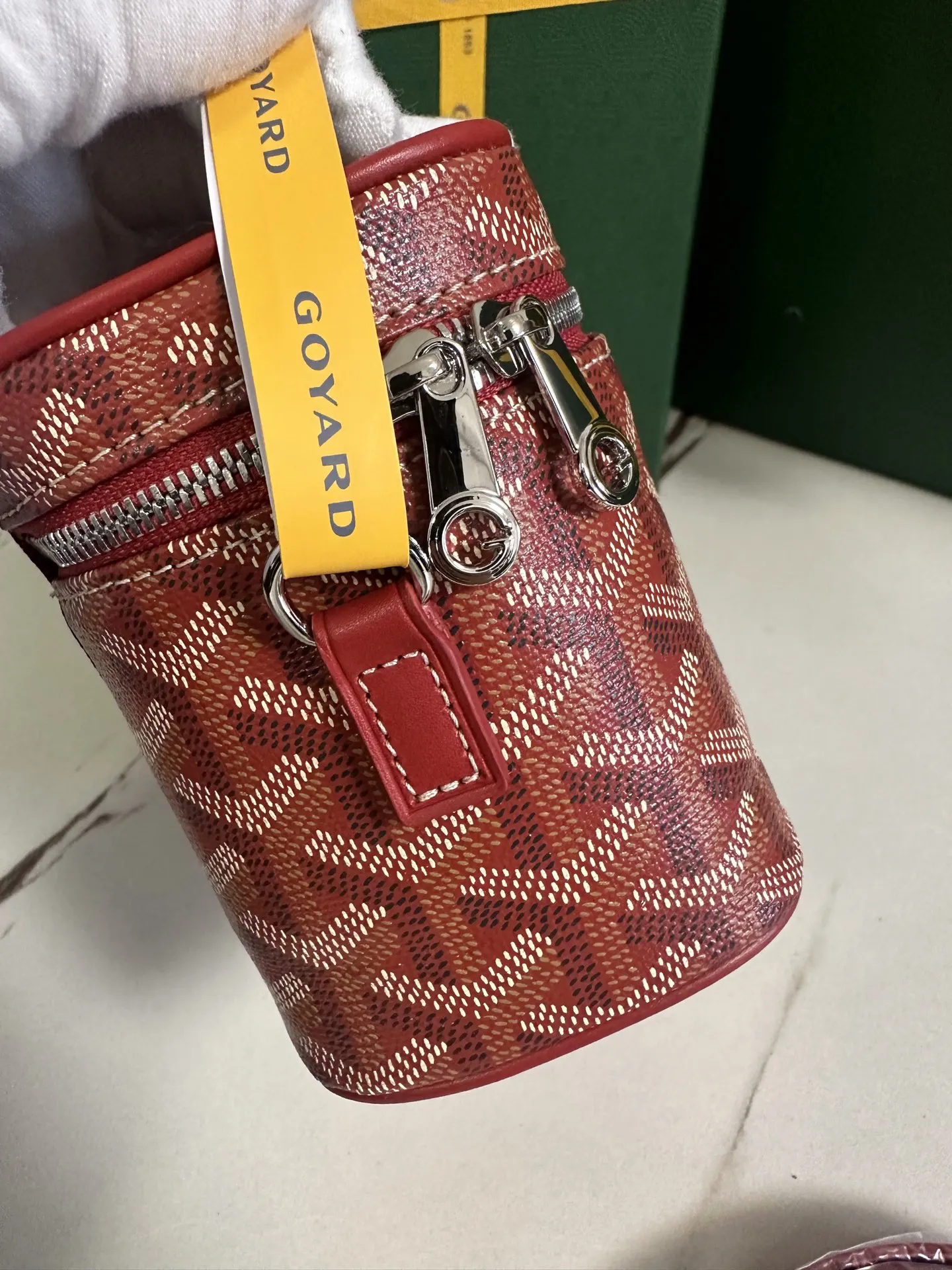 Goyard Yellow Cosmetic Pouch Leather