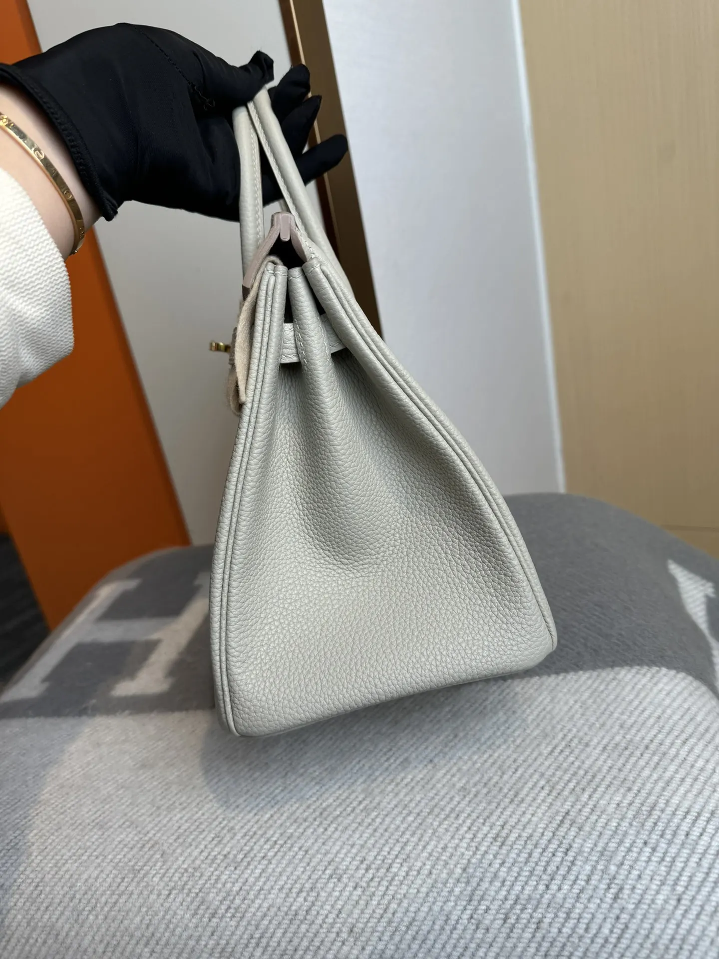 Birkin 铂金 进口Togo皮 冰川白 金扣 手提包 通勤手提款
