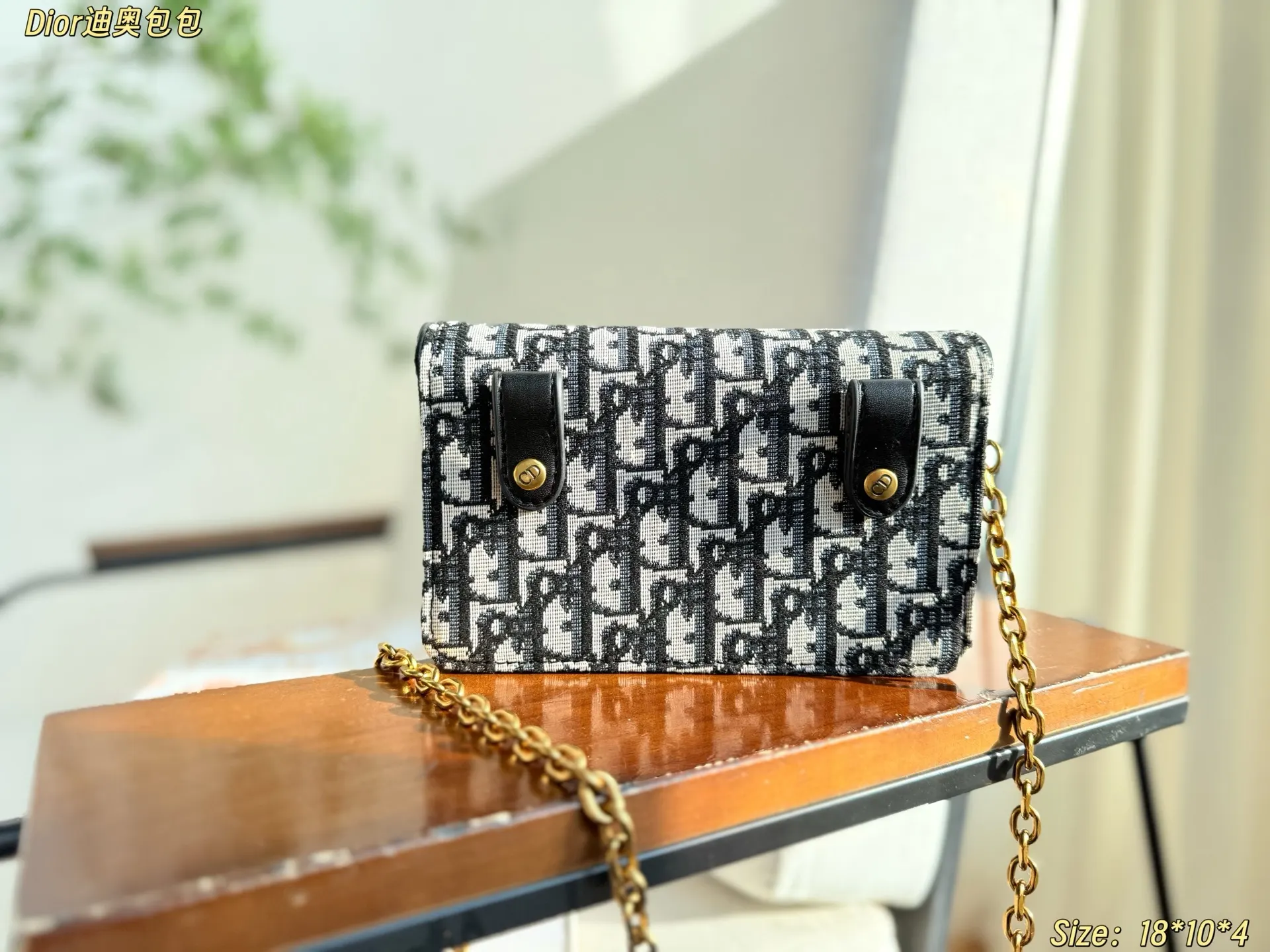 Dior 老花 帆布 链条包 精致链条款