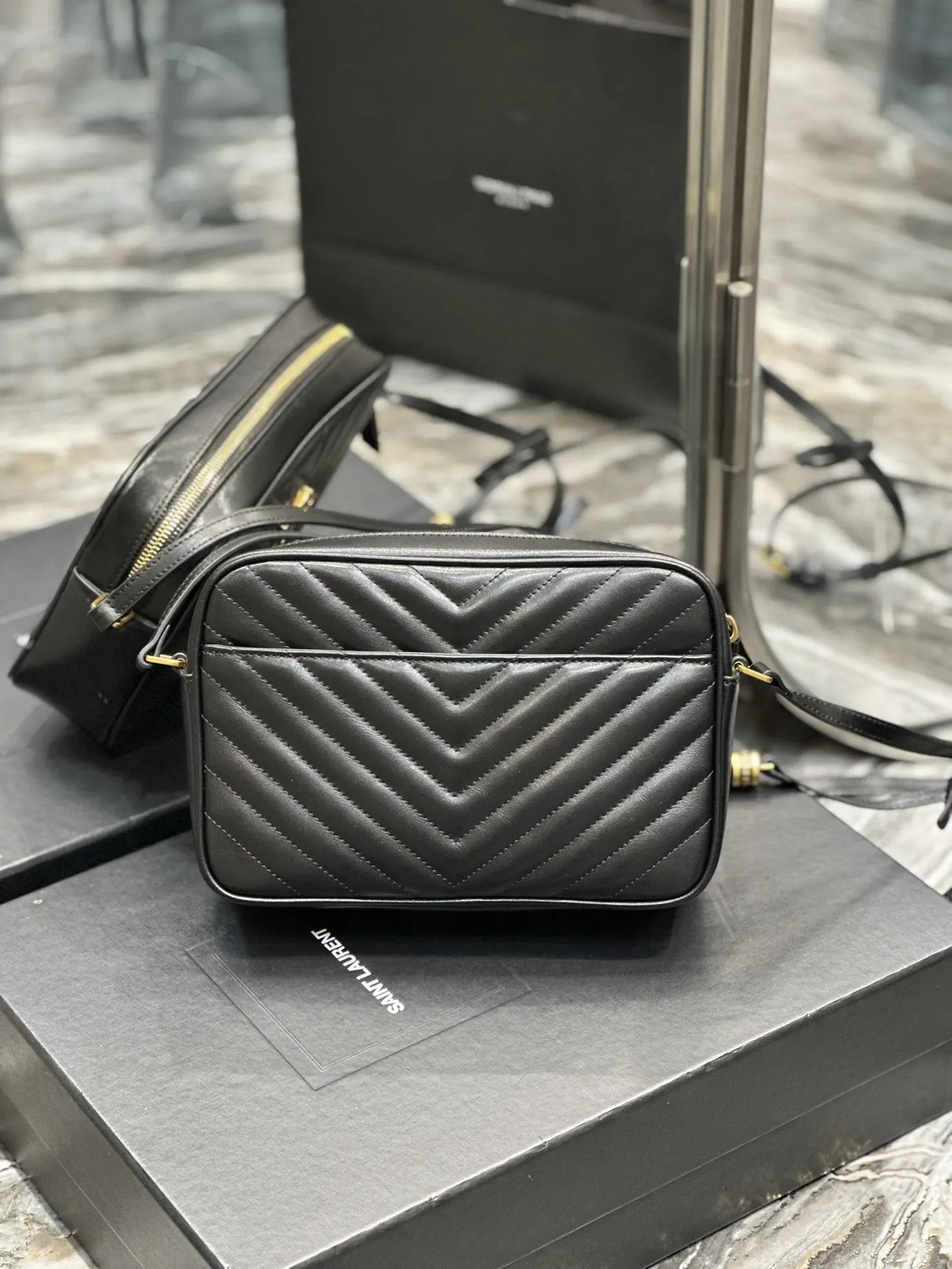 Black Crossbody Bag Lightweight Leather