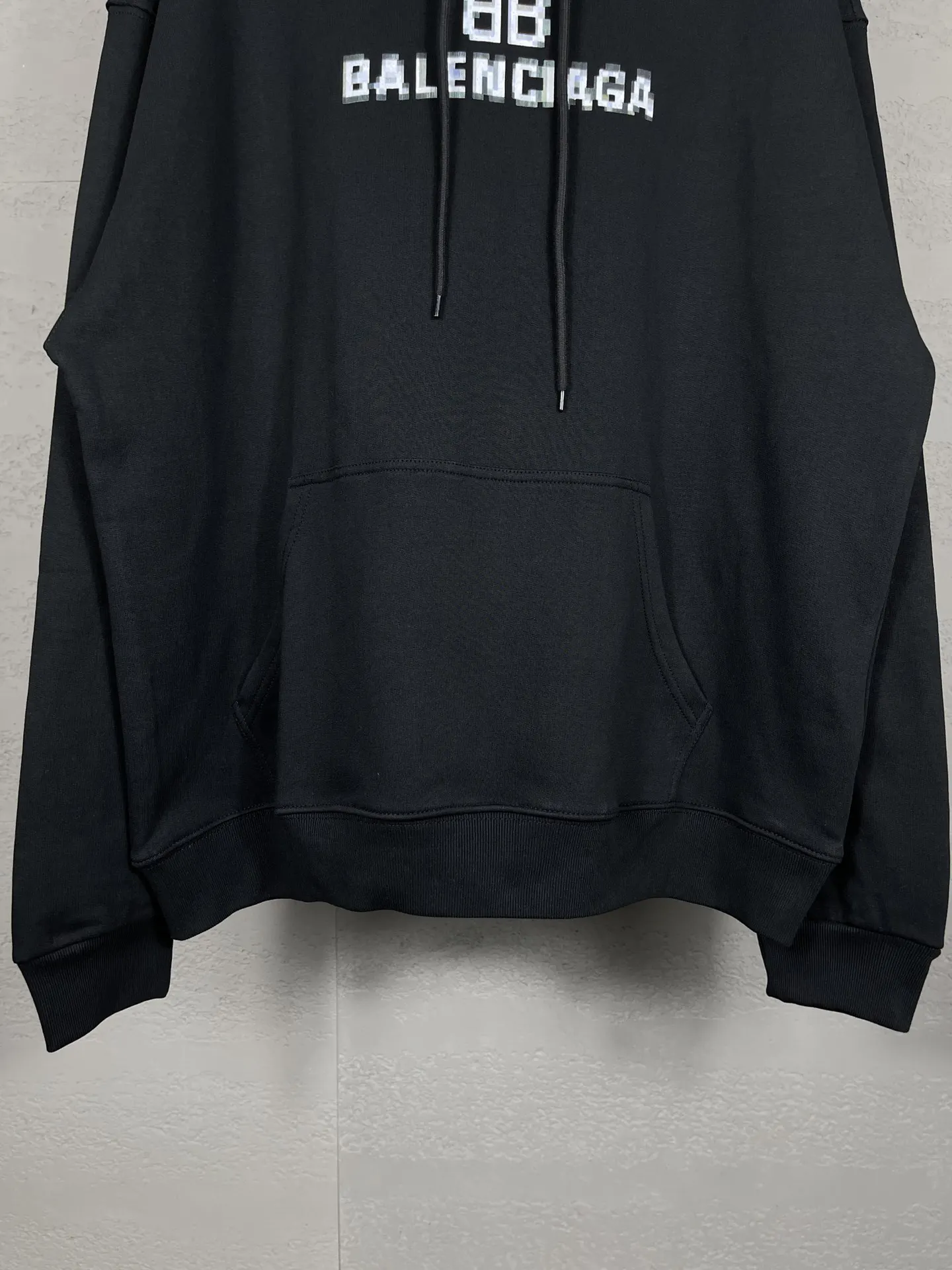 Balenciaga Logo Hoodie Sweatshirt Black