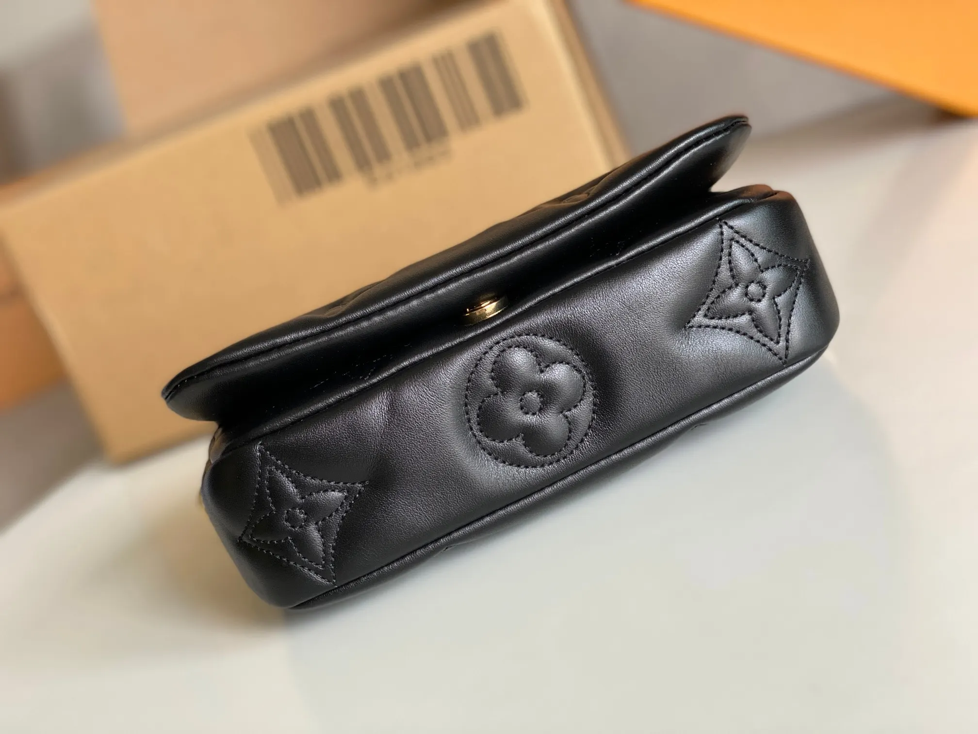 Blue Yellow Clutch Bag Leather