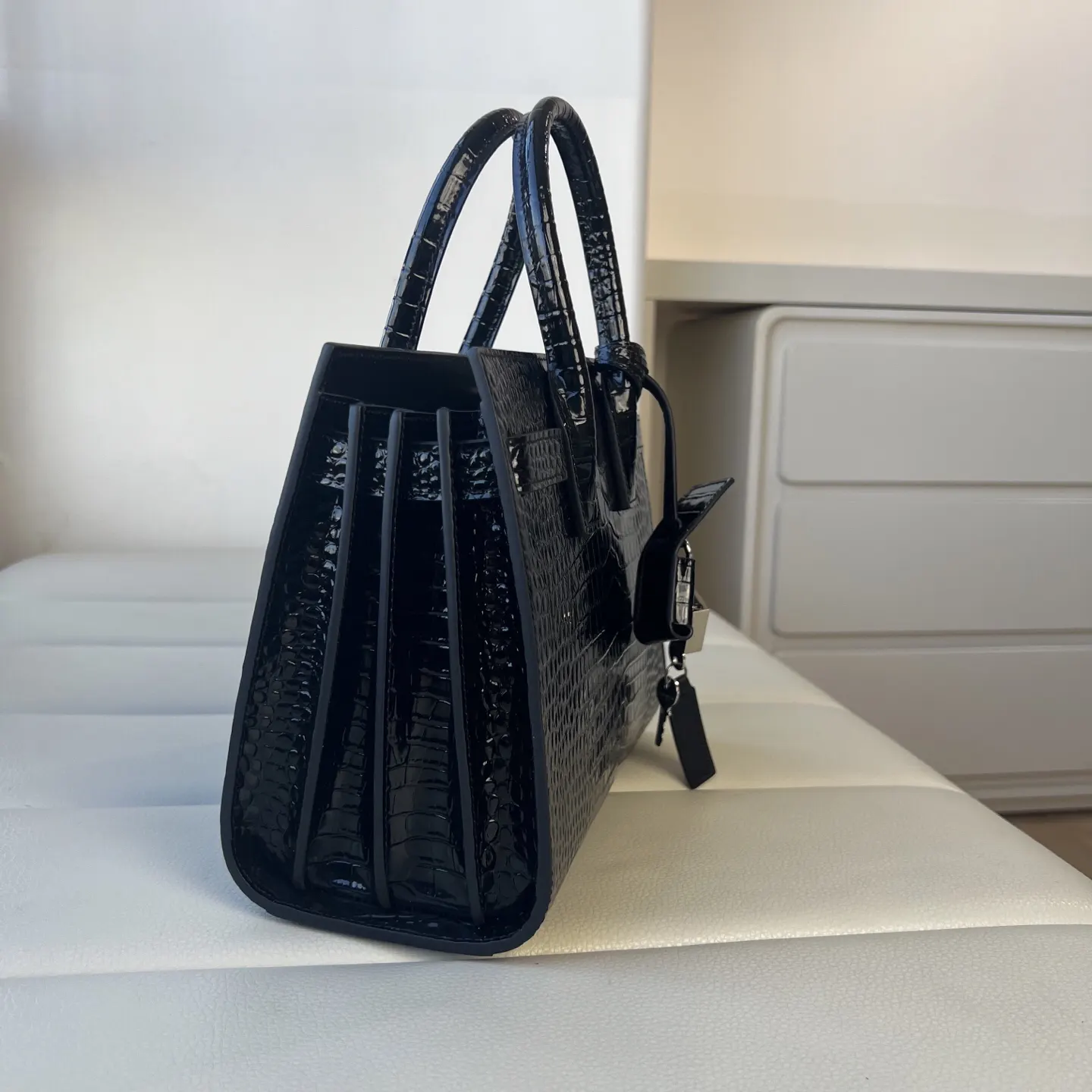 Silver Clutch Bag Leather