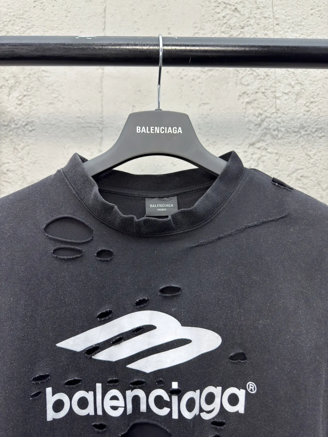 Balenciaga Black Cotton Long Sleeve T-Shirt Street