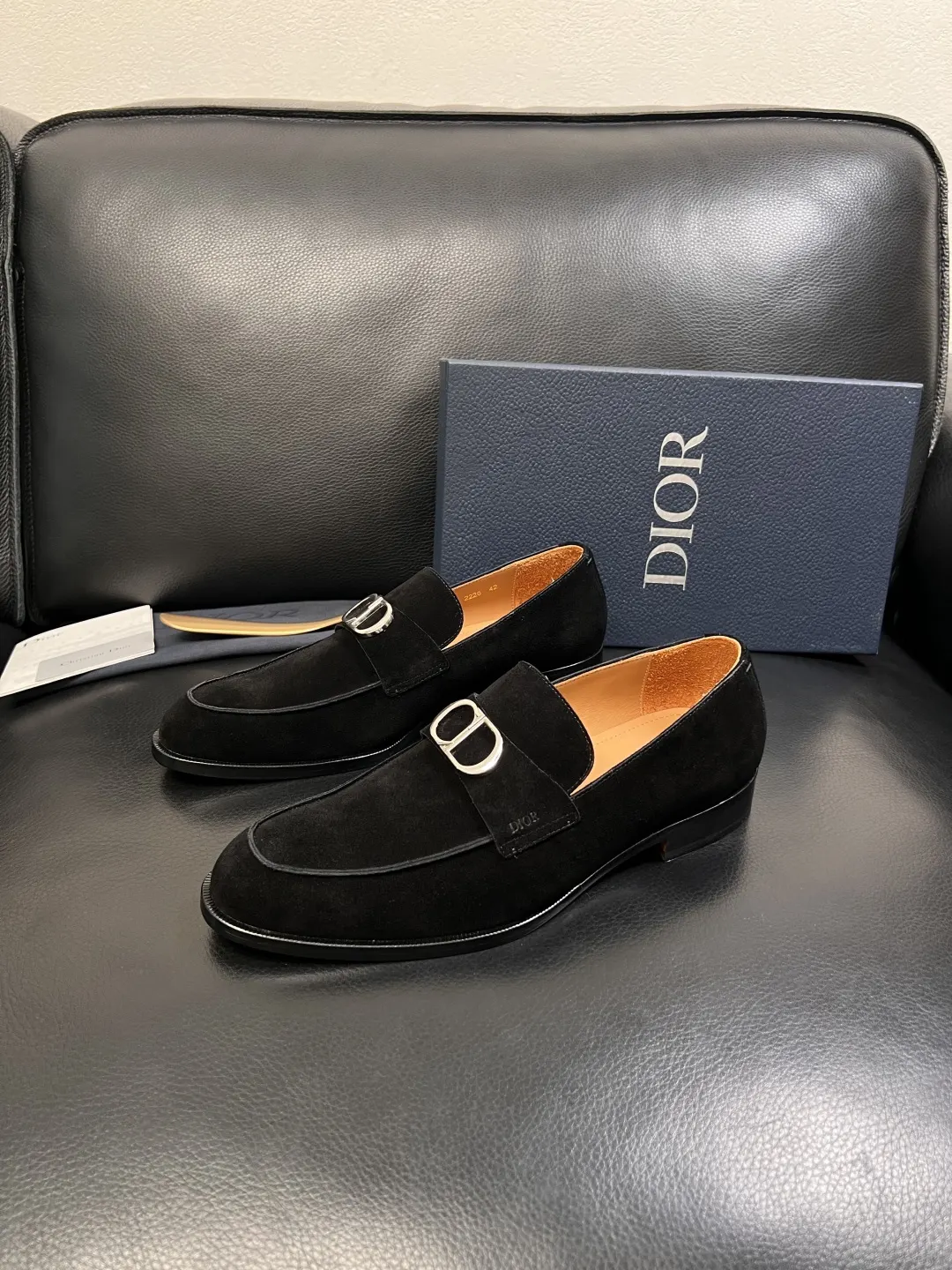 Dior Lady Dior 黑色藤格纹手提斜挎包 金属扣款