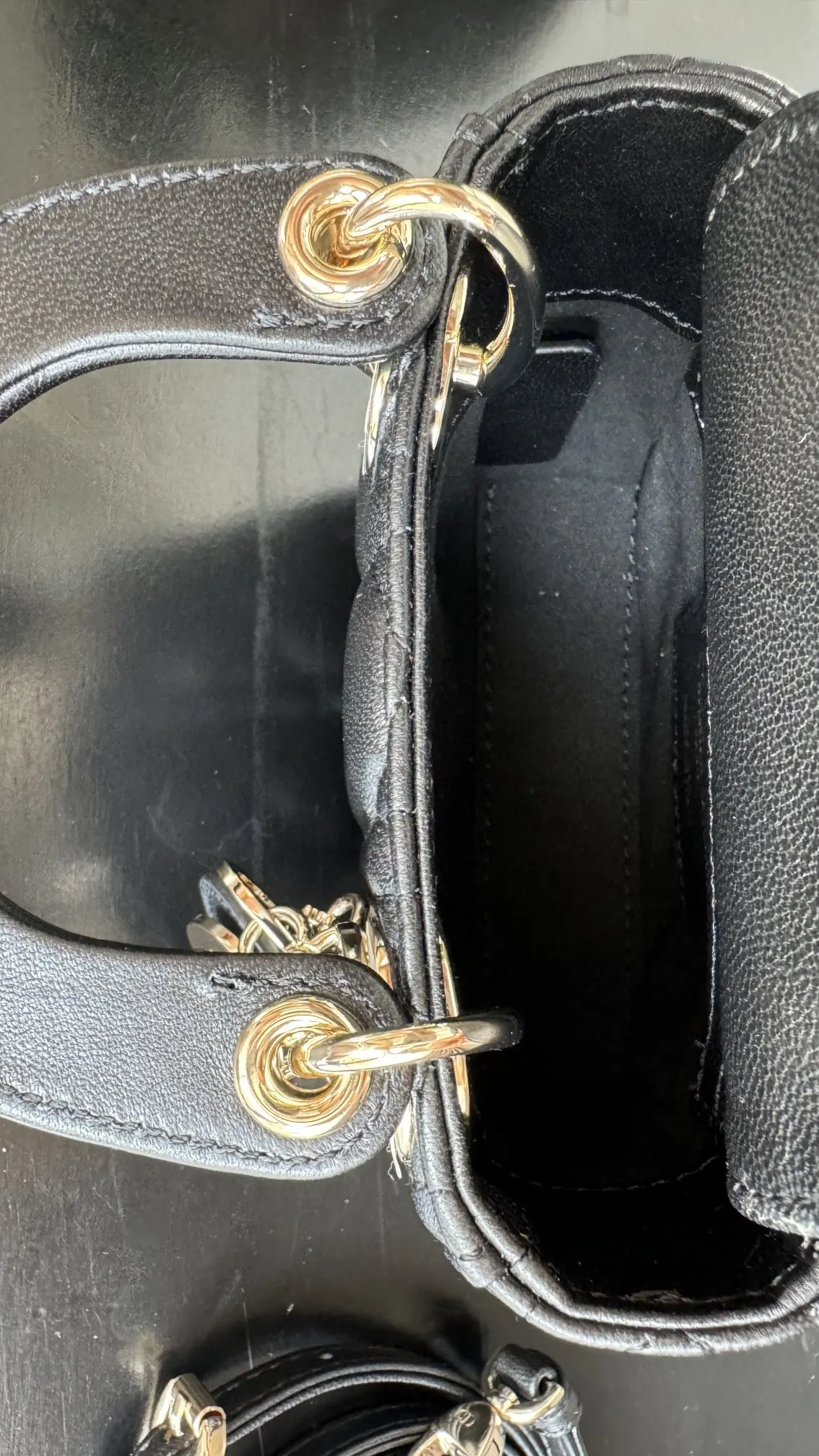 Dior Black Top Handle Bag Commuter