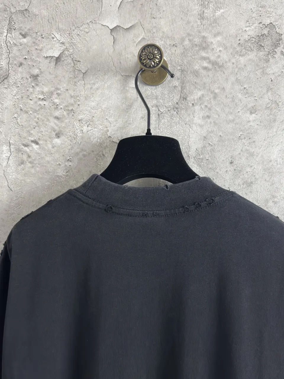 Balenciaga 黑色 字母 刺绣 短袖T恤 街头休闲款