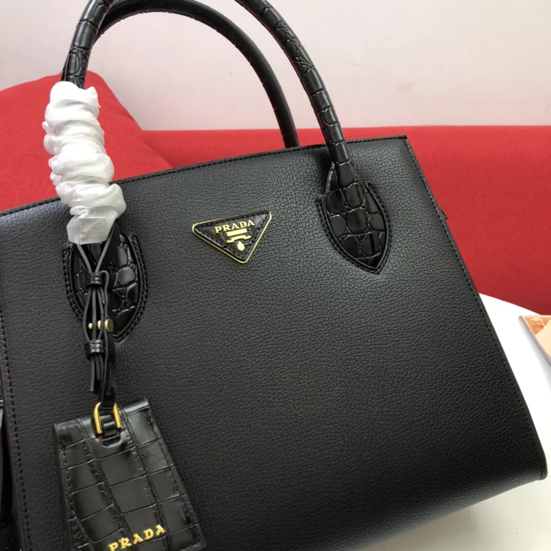 Prada Top Handle Bag Commuter Leather