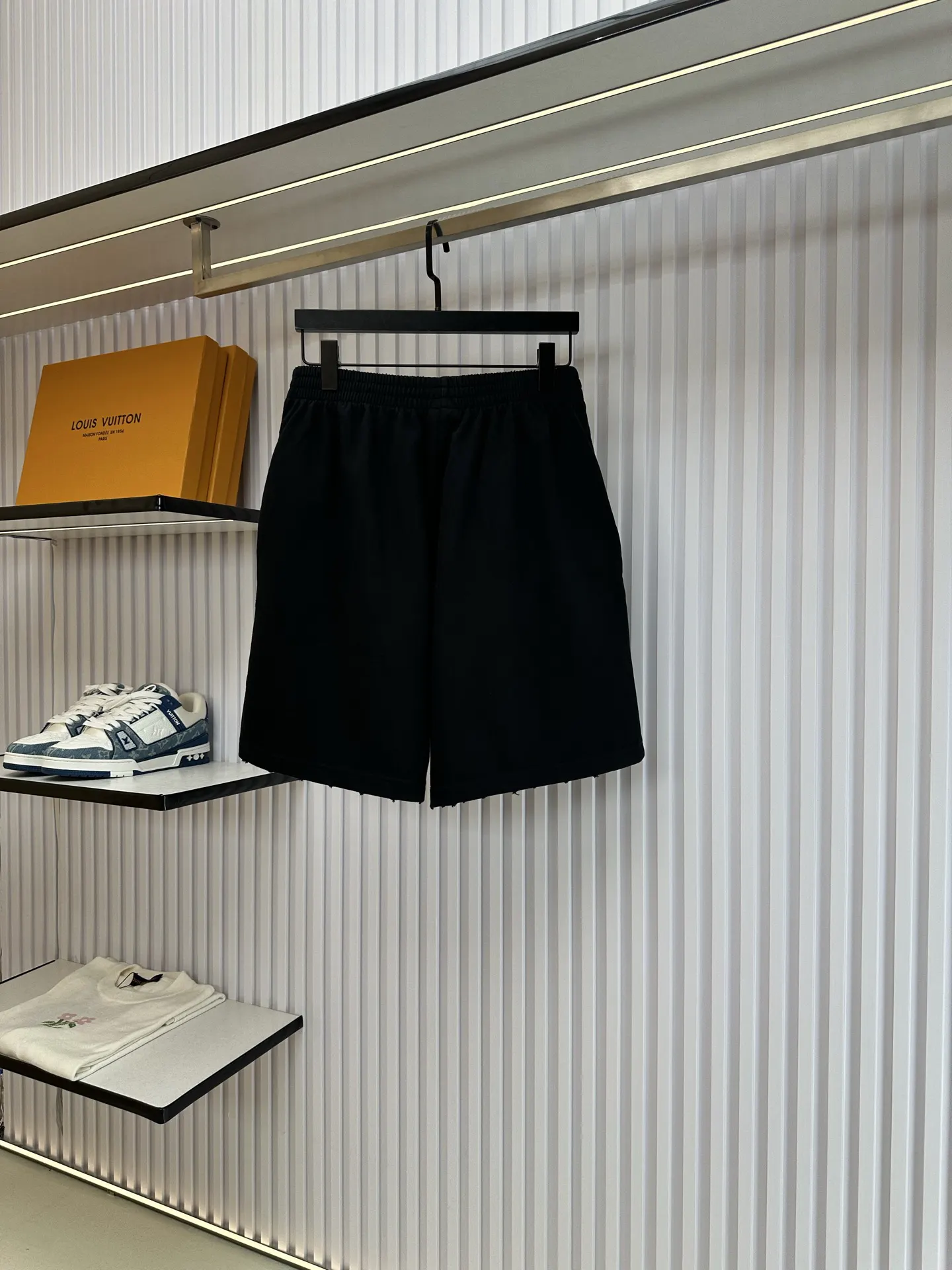 Balenciaga Black Cotton Shorts Loose