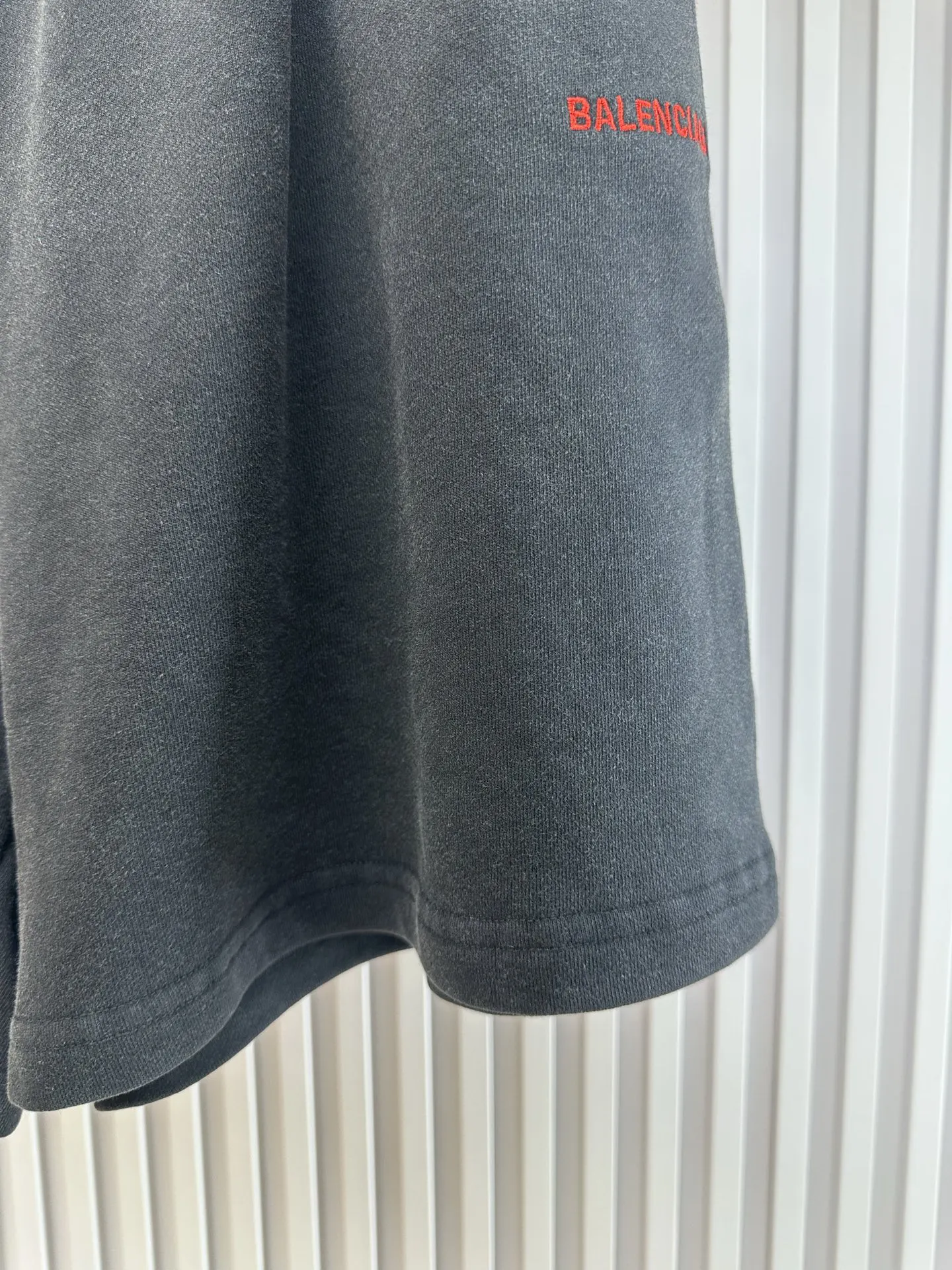 Balenciaga 黑色 纯棉 Logo 短裤 宽松休闲