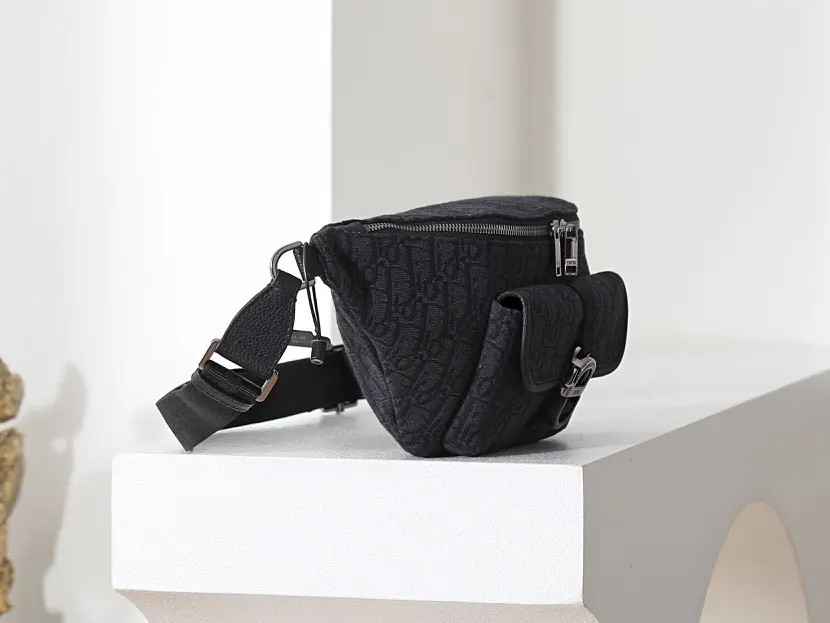 Black Organizer Pouch Travel Leather