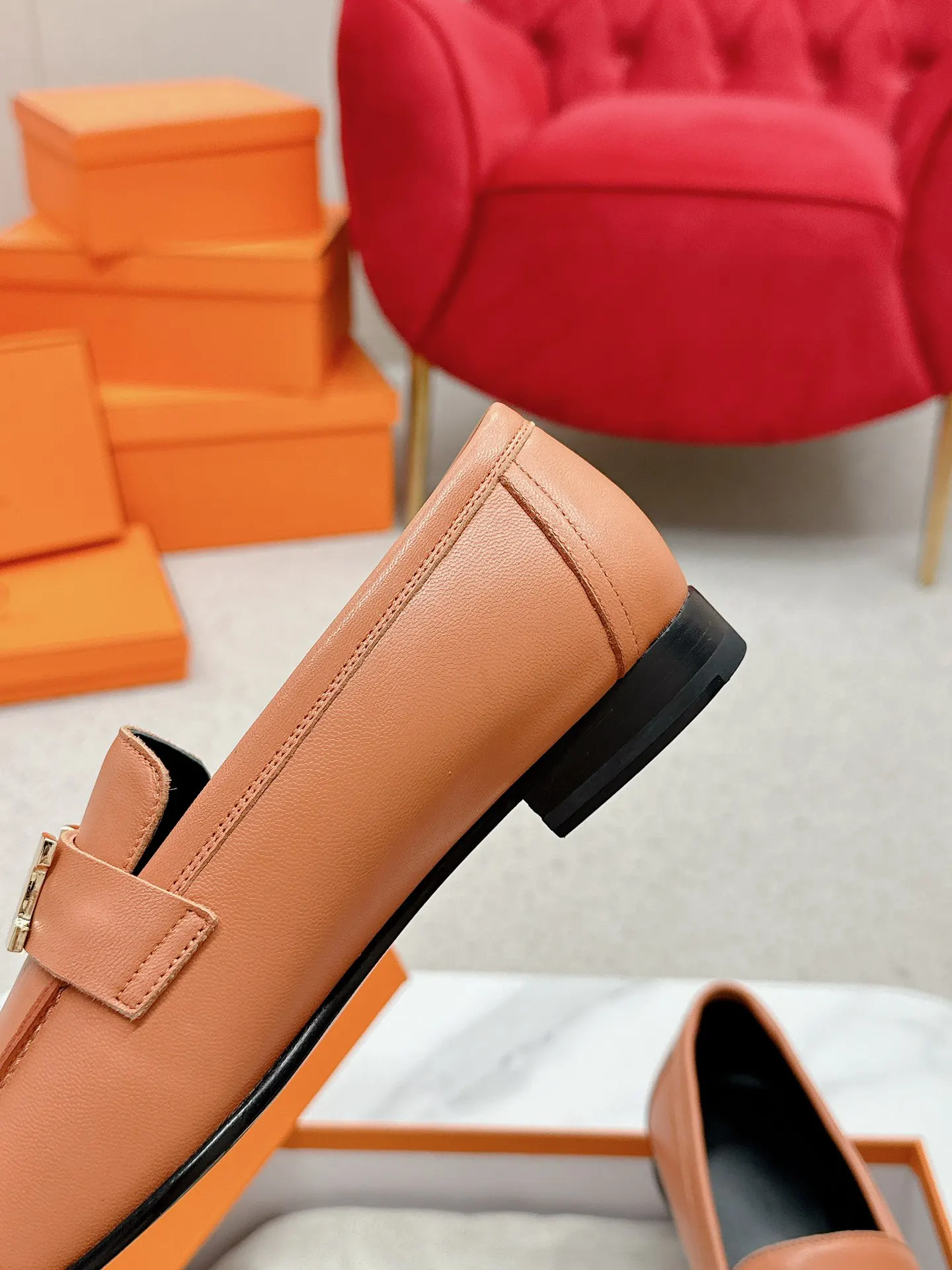 Hermès Royal 拼色 鞋履 舒适 乐福鞋