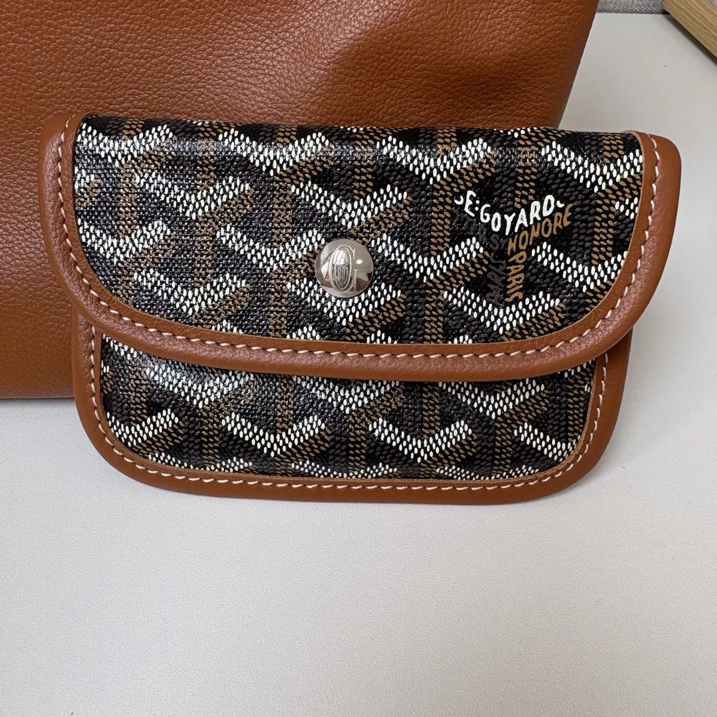 Goyard Brown Top Handle Bag Commuter