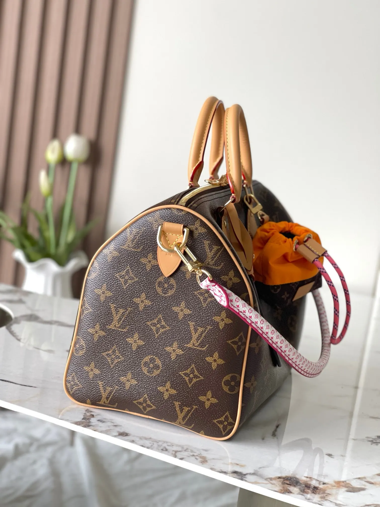 Louis Vuitton Speedy 老花手提斜背包