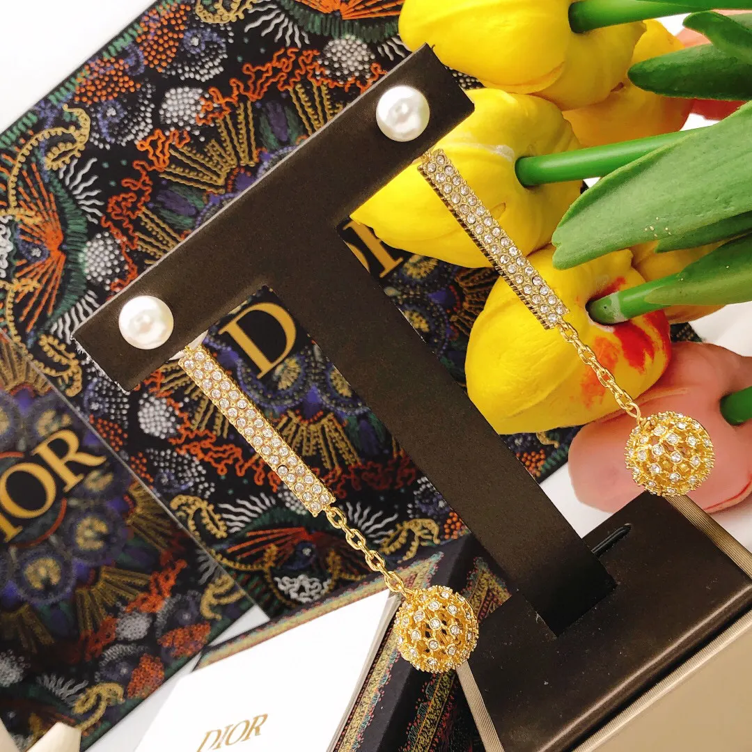 Dior 珍珠 耳饰 金色