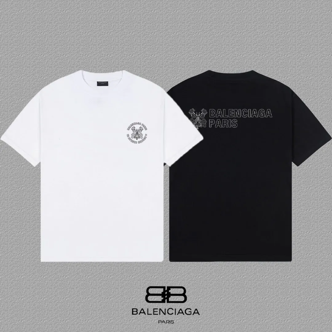 Balenciaga Paris Black Short Sleeve T-Shirt Street