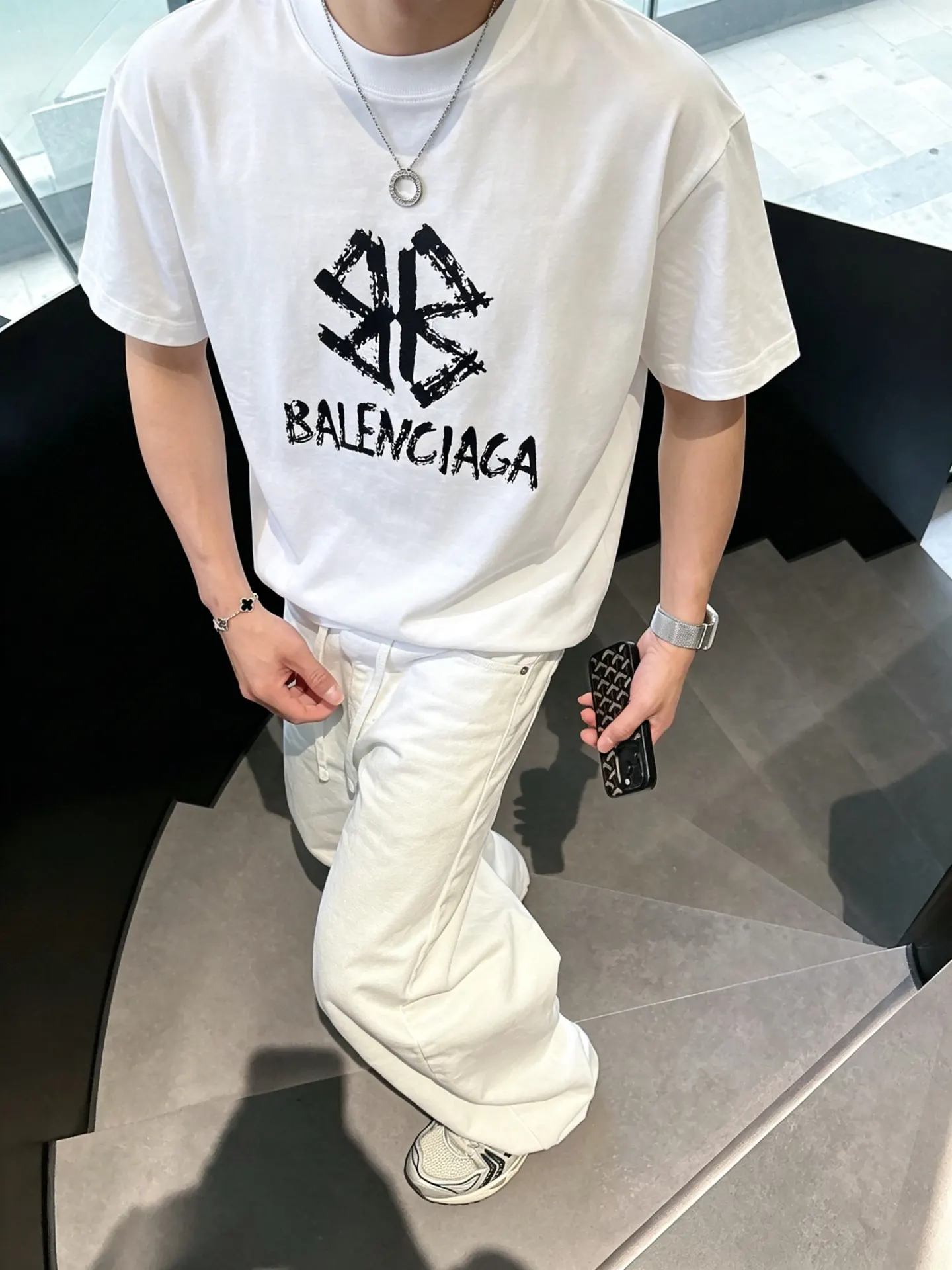 Balenciaga 黑白 純棉 Logo 短袖T恤(數字3) Balenciaga 黑白 純棉 Logo 短袖T恤(數字3)