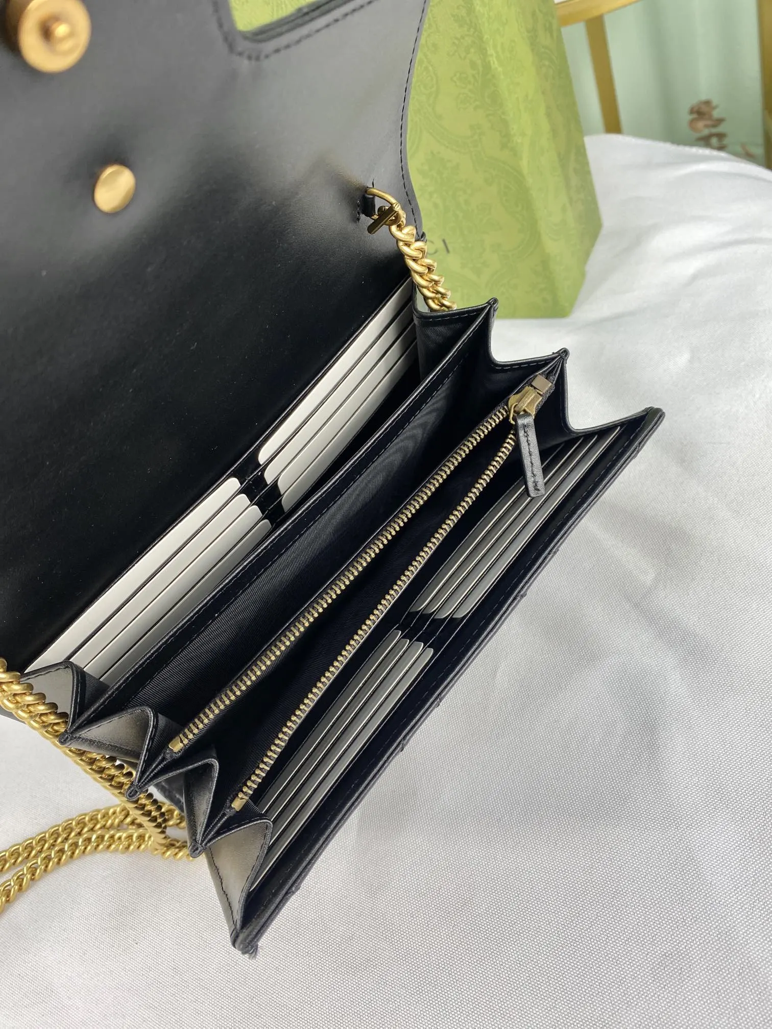 Gucci Marmont 绗缝皮革链条包 单肩斜挎款
