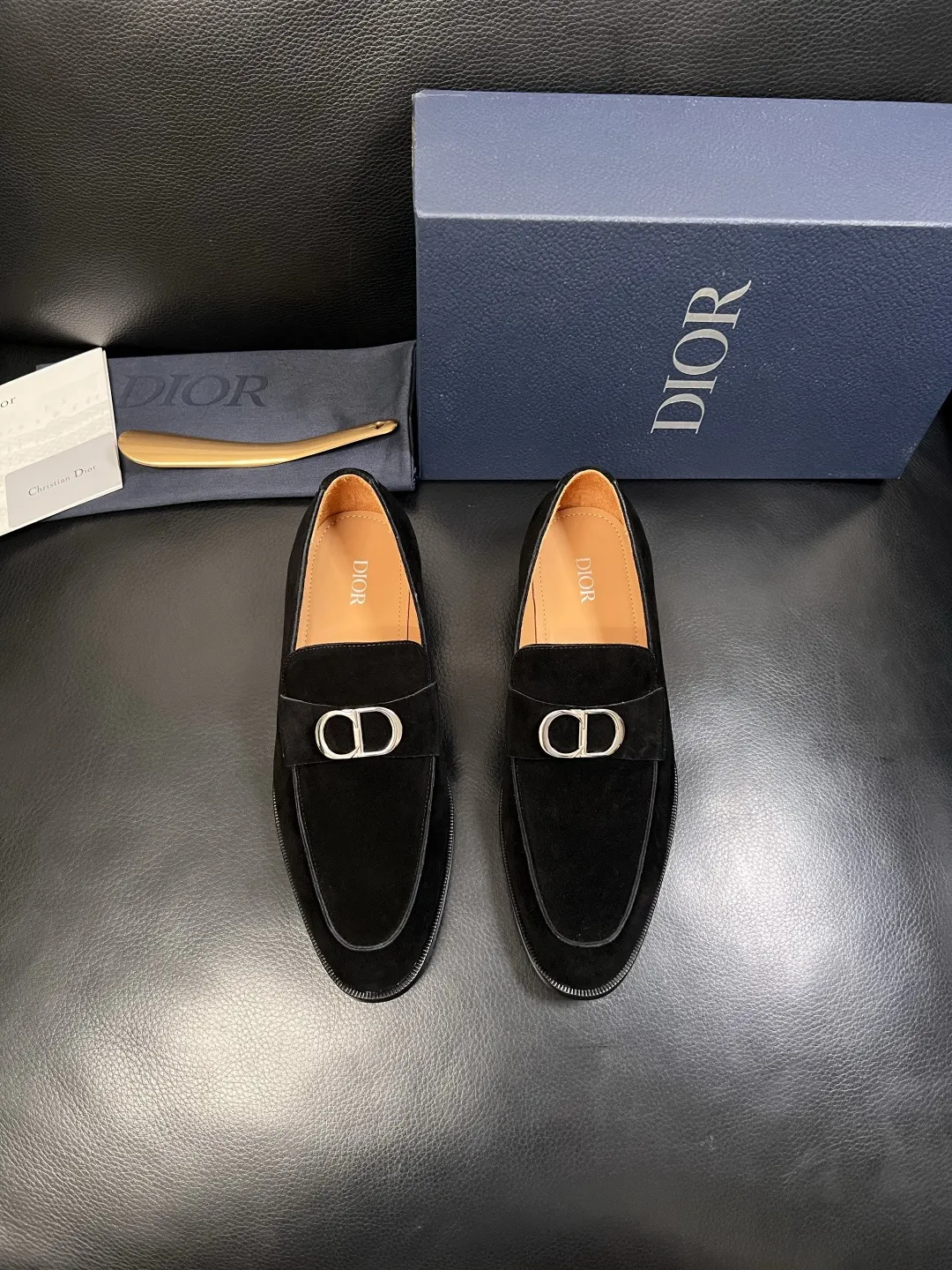 Dior Lady Dior 黑色藤格纹手提斜挎包 金属扣款