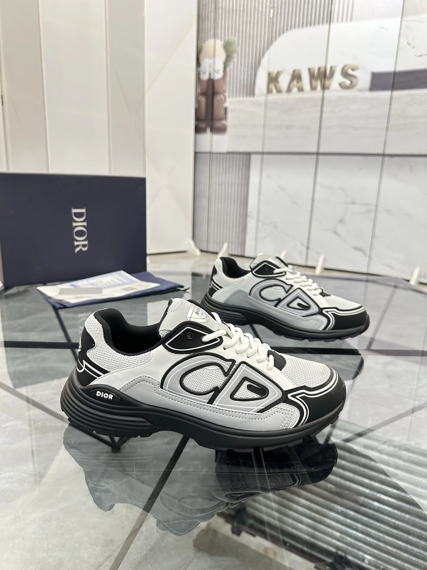 Dior 黑色 皮革 运动鞋