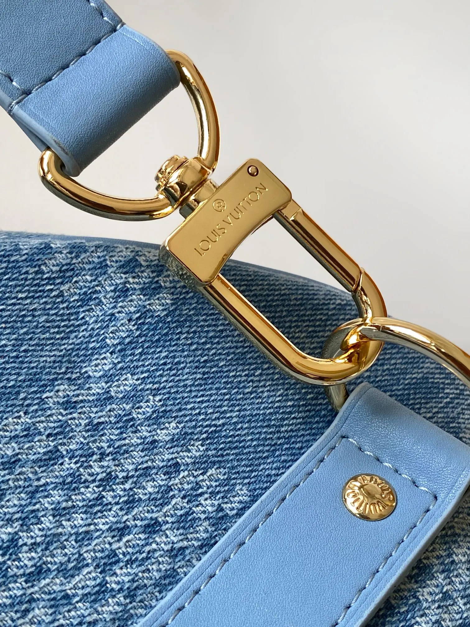 LV Keepall 丹宁 牛皮 旅行袋 大容量旅行款