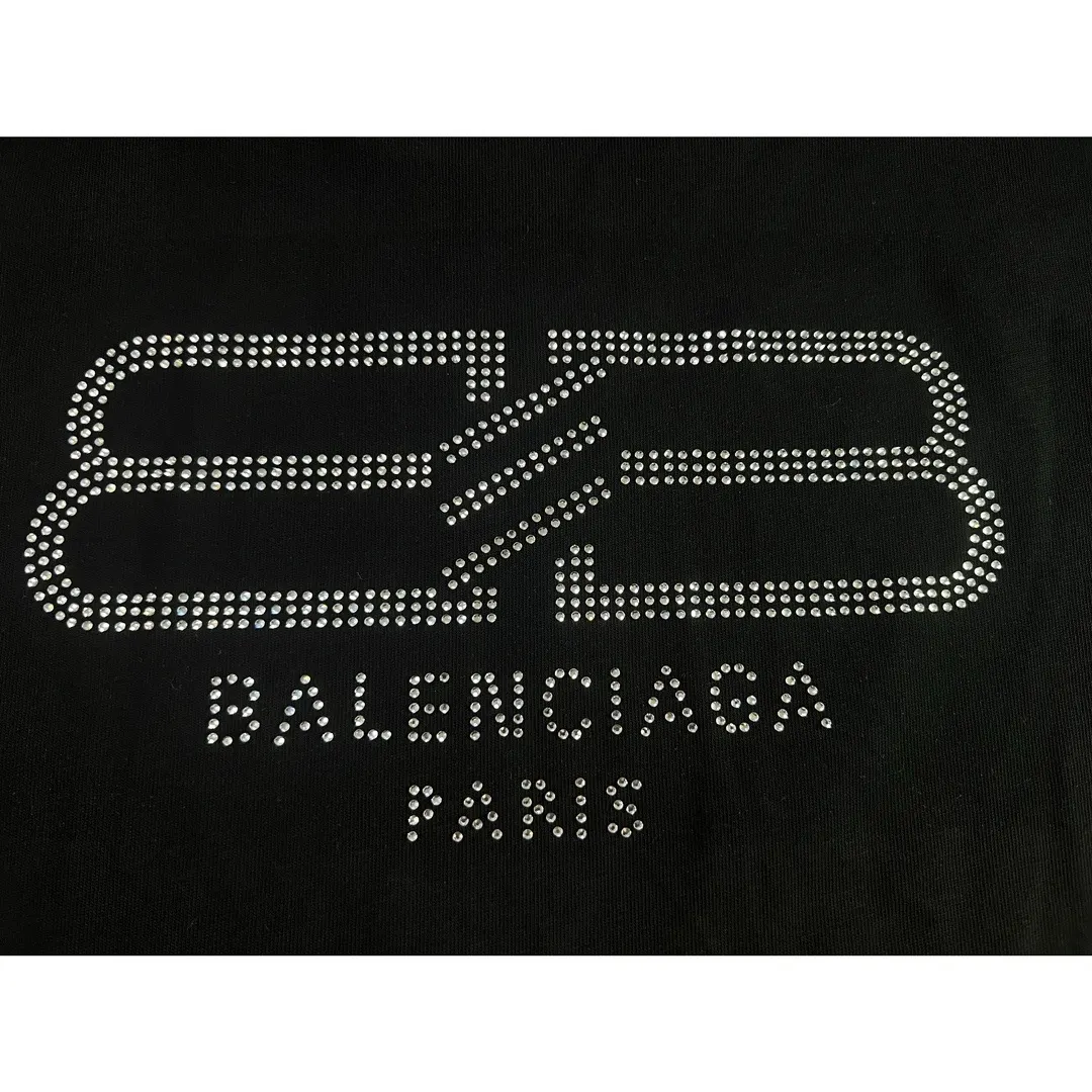 Balenciaga Black Cotton Logo Short Sleeve T-Shirt Street