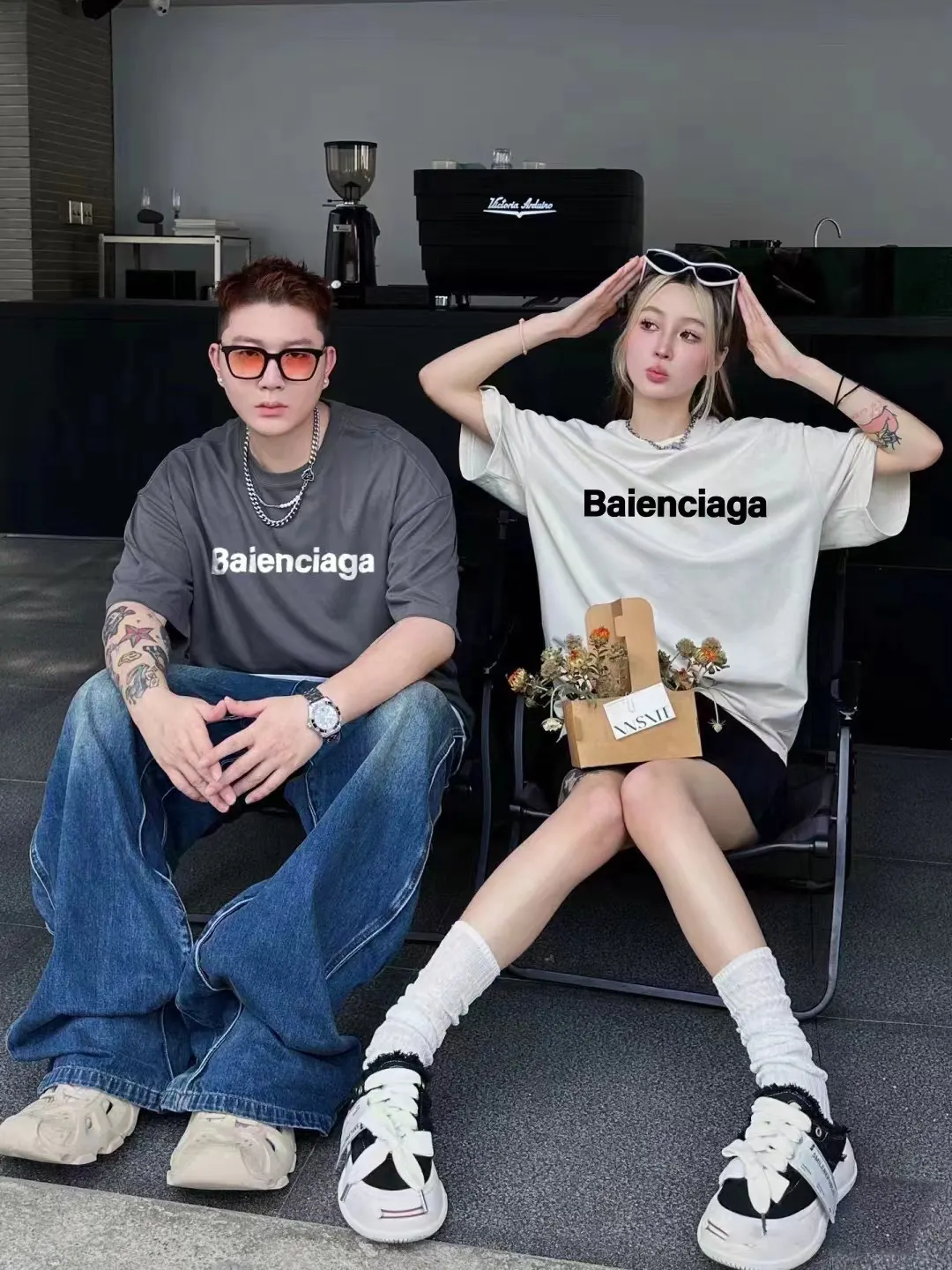 Balenciaga Letter Embroidery Short Sleeve T-Shirt Street