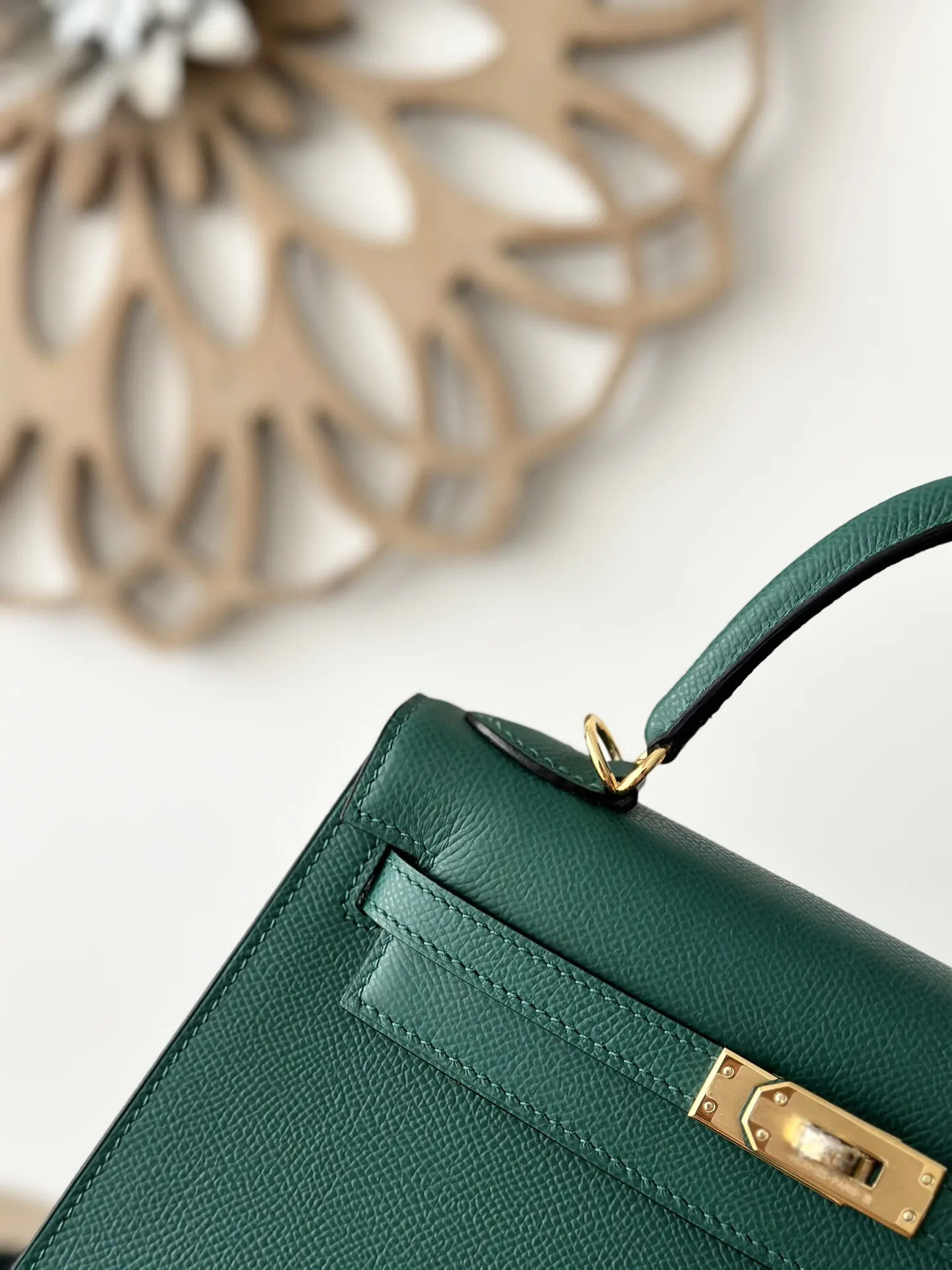 Hermès Kelly 孔雀绿 Epsom掌纹牛皮 手提包 25cm