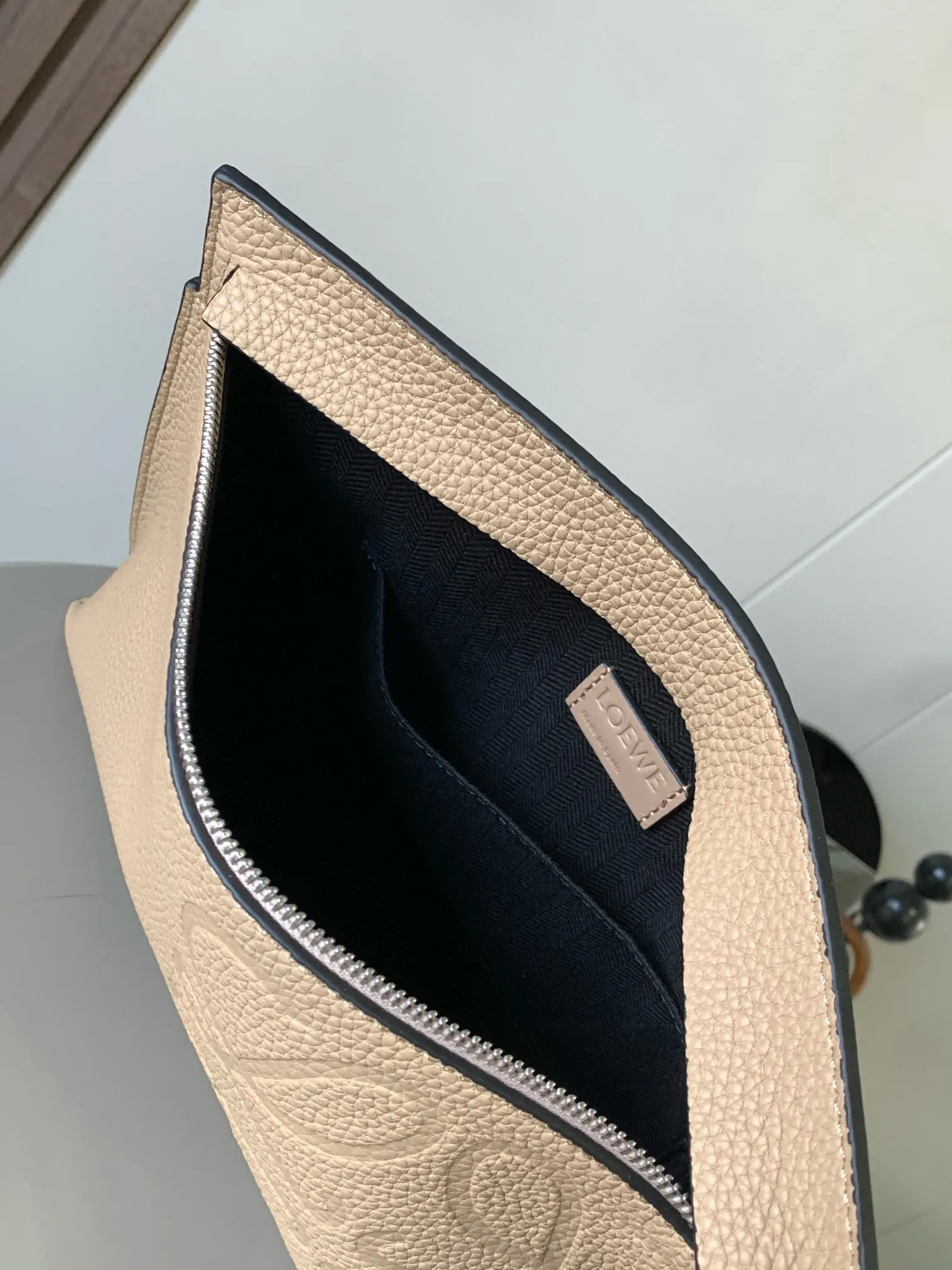 杏色 小牛皮 粒面牛皮革TT Pouch手包 家的皮具 腋下包 复古腋下背款