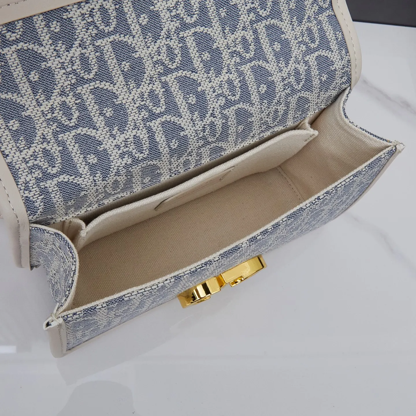 Blue Gold Chain Bag