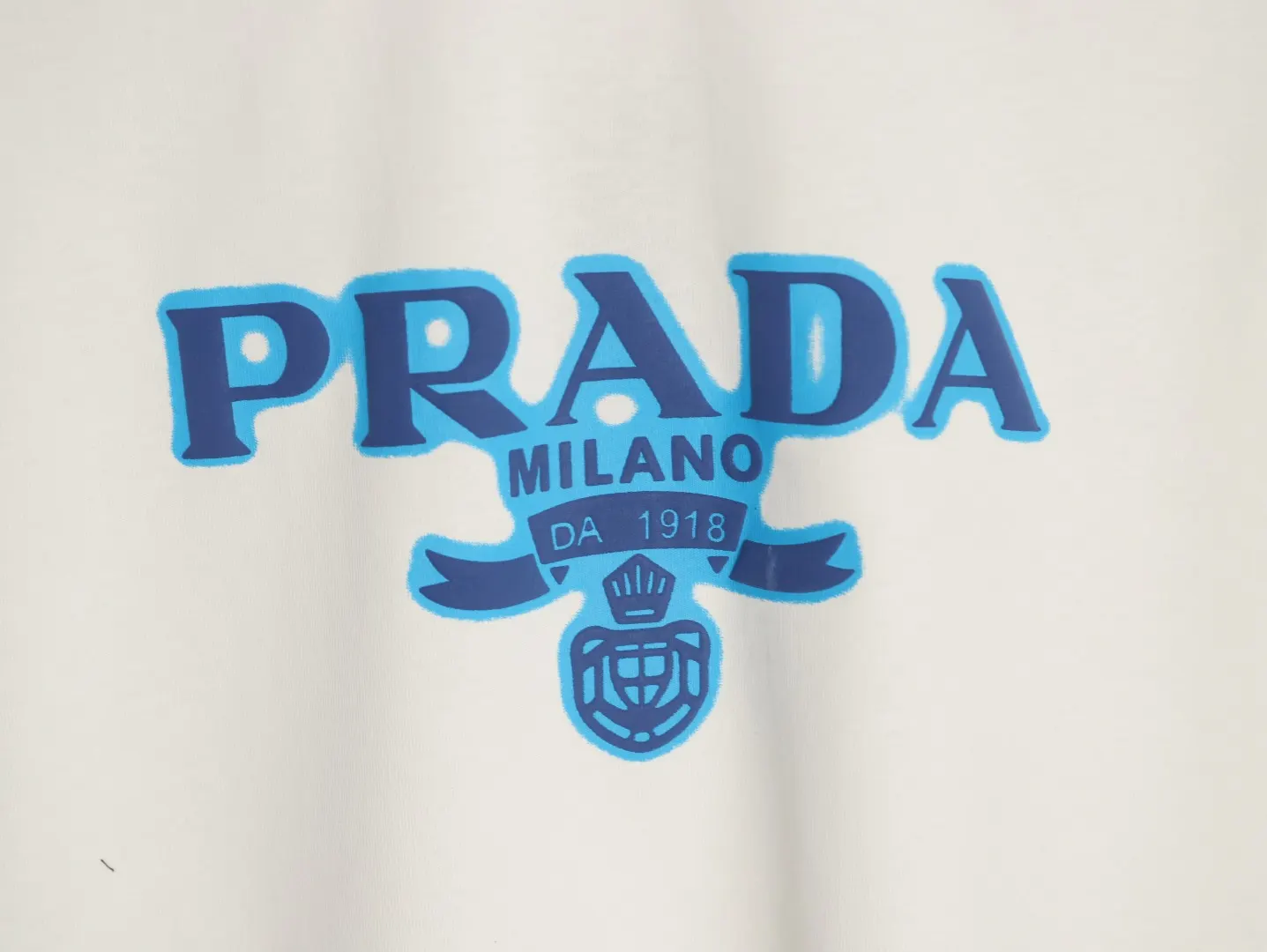PRADA 蓝标徽章 棉质 印花 短袖T恤 休闲百搭款