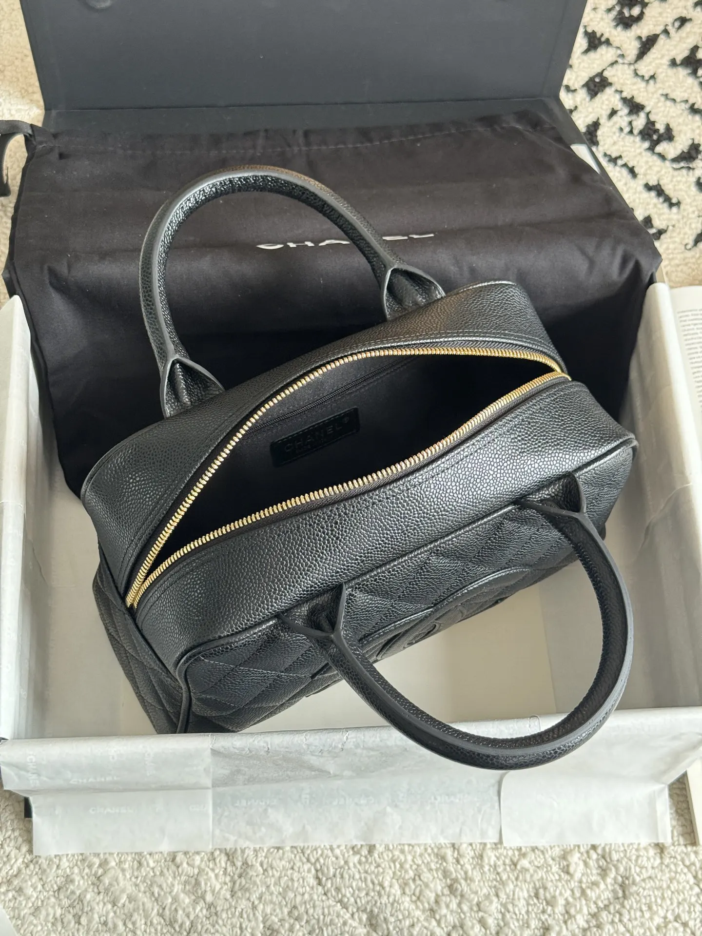 牛皮 ❒ 同款 中古保龄球 简约 手提包 通勤手提款