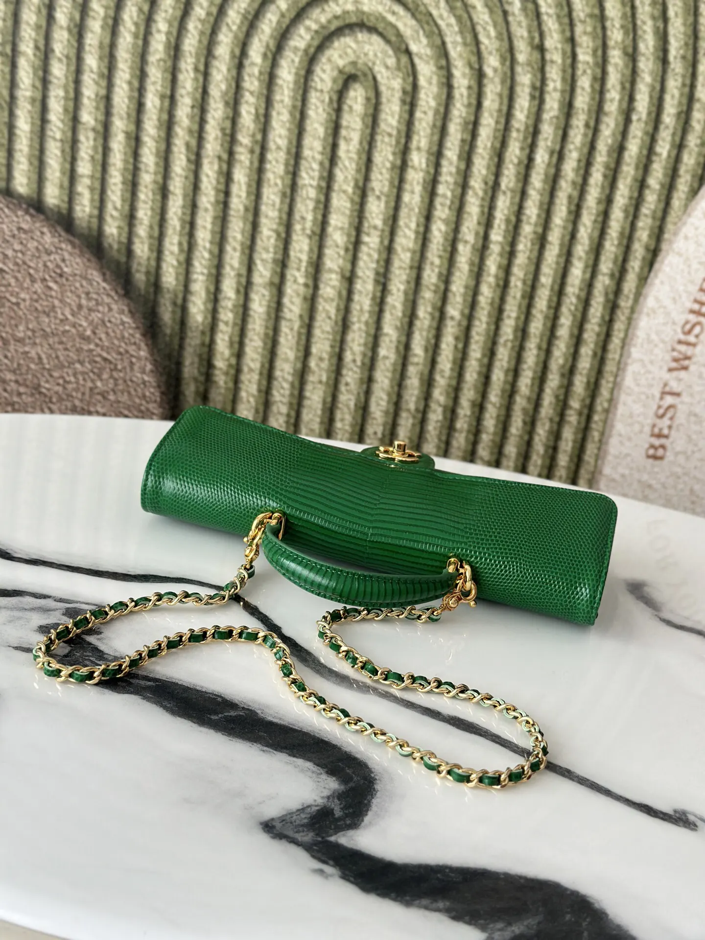 CHANEL 金色 牛皮 链条包 精致链条款