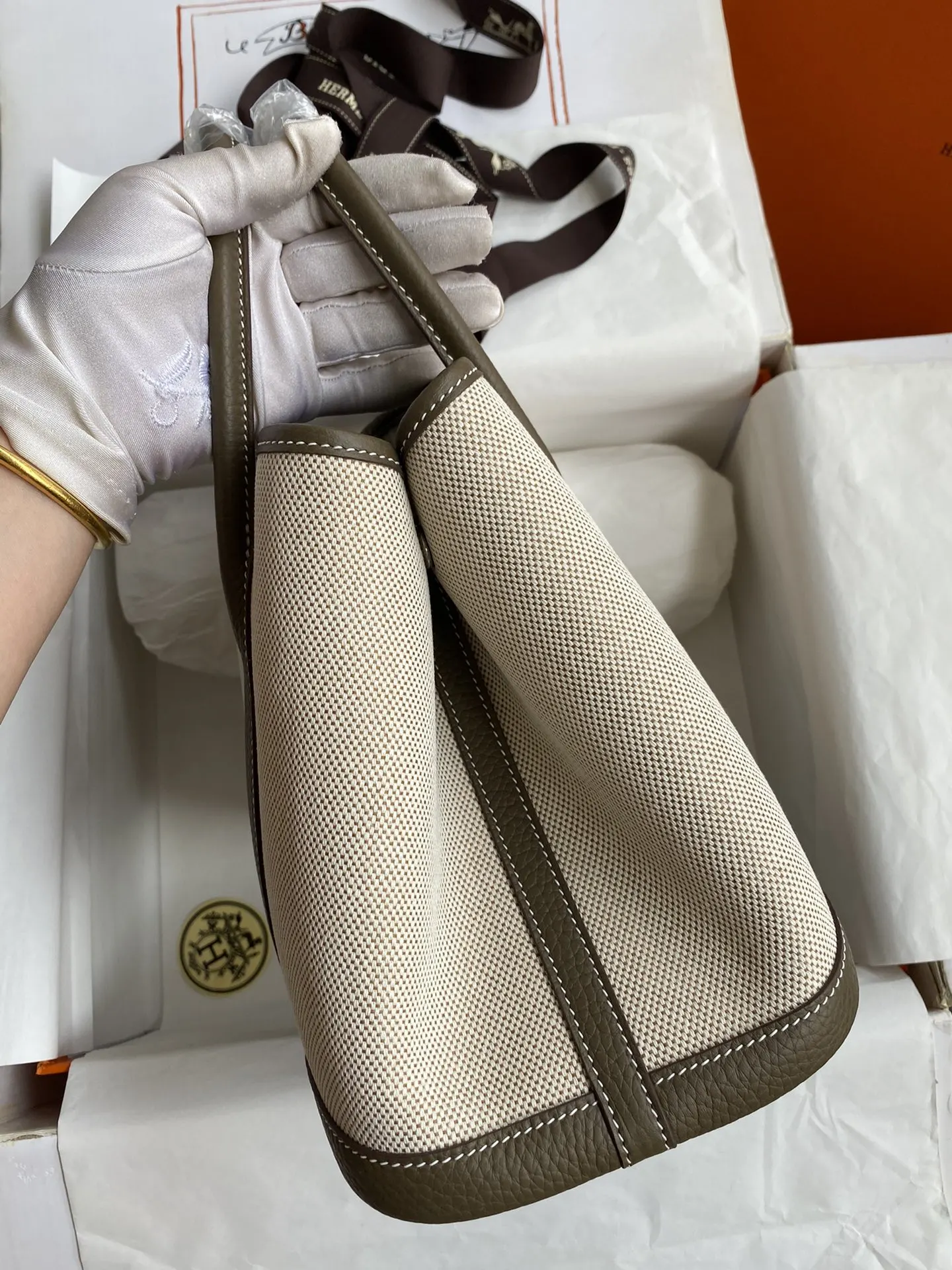 Hermès 米色 手提包