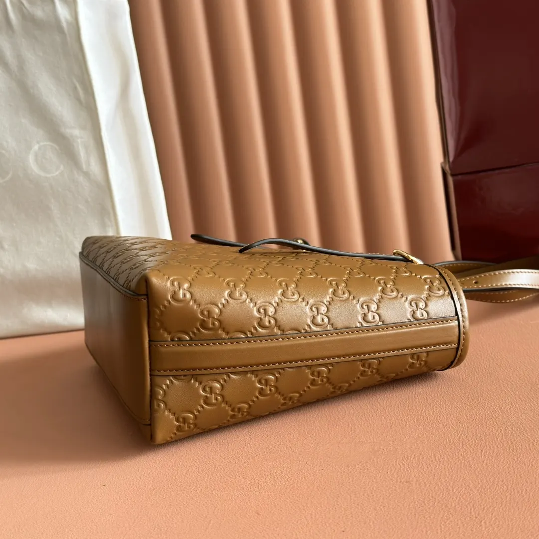 Gucci Brown Pink Tote Bag
